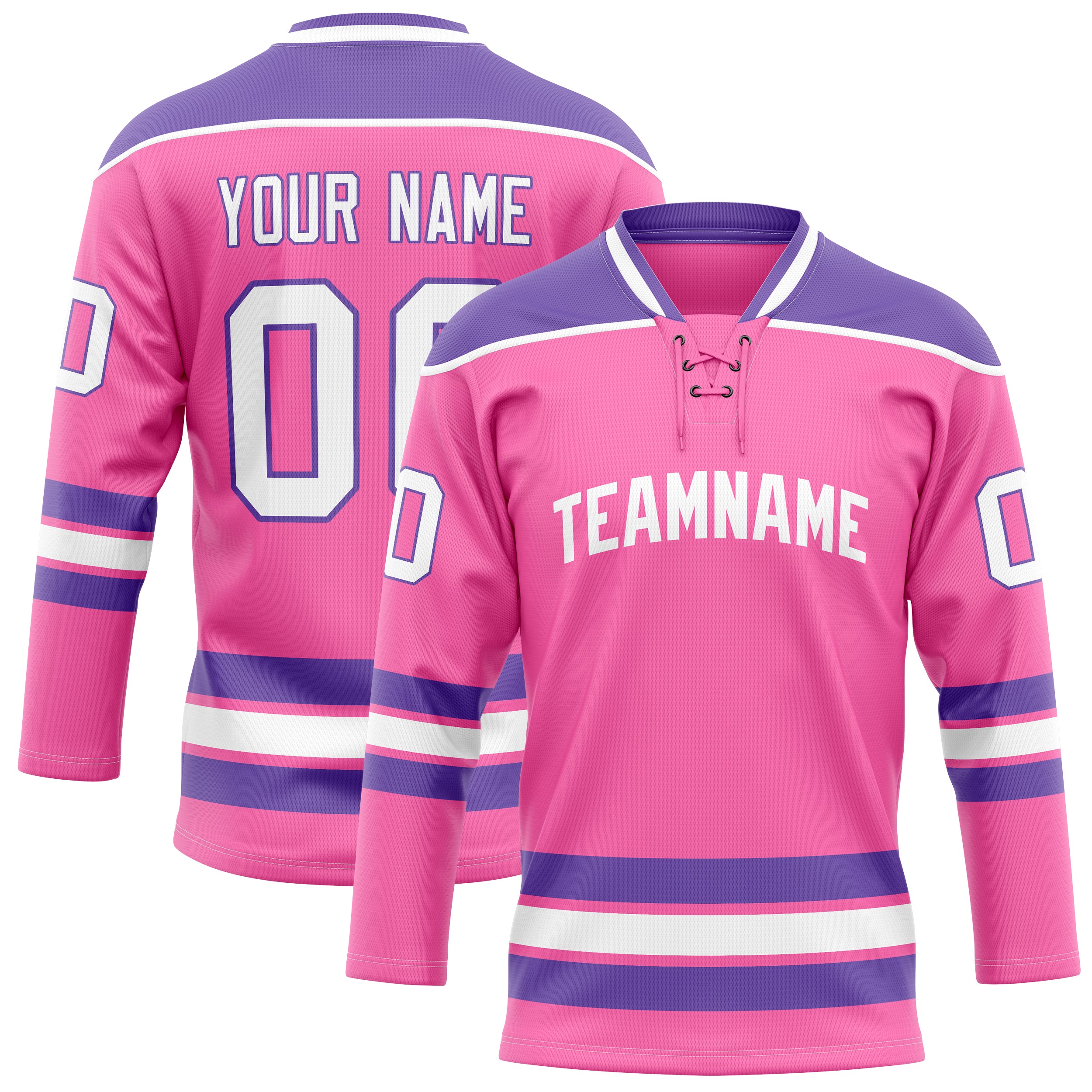 Personalized Pink & Purple Solid Colour Hockey Jersey