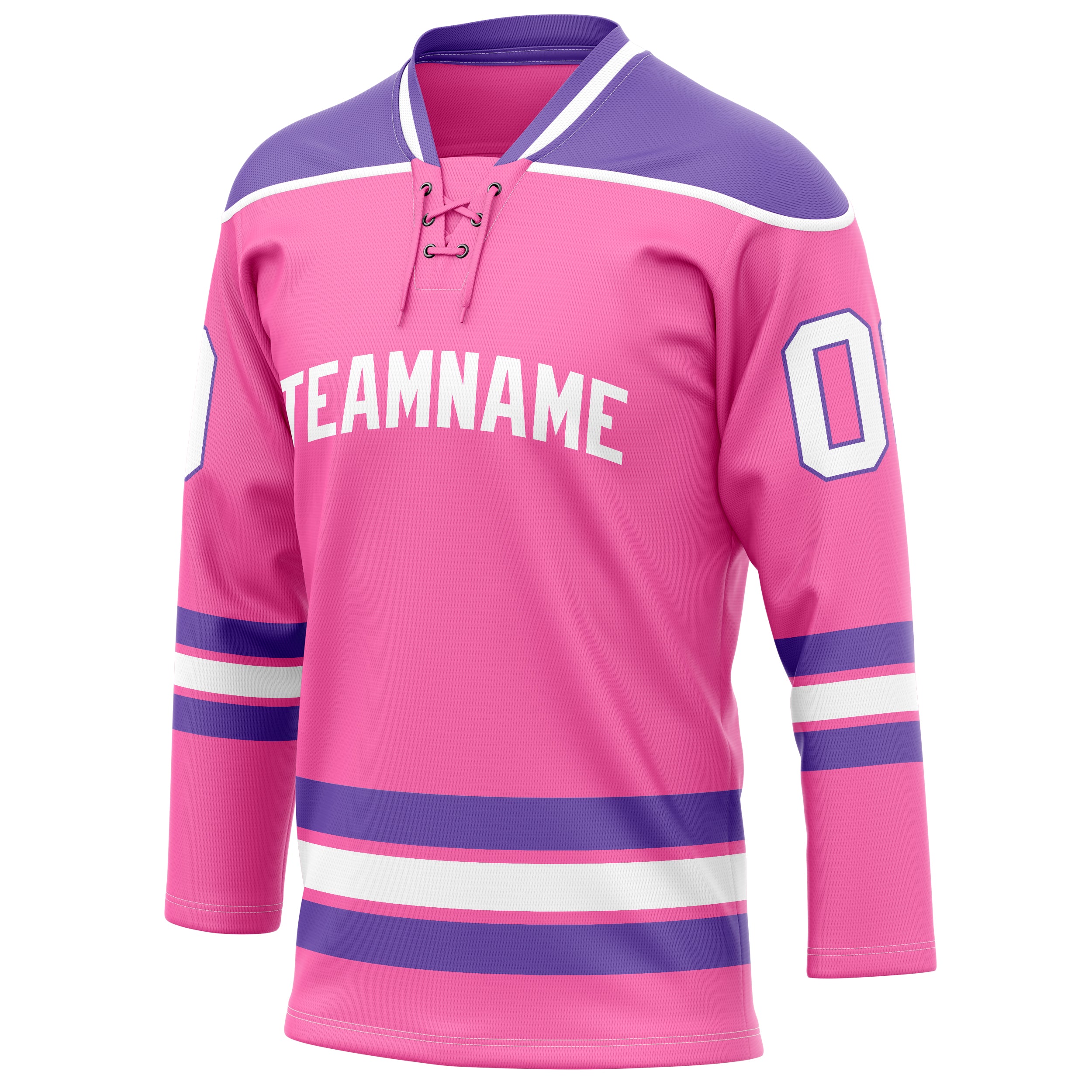 Personalized Pink & Purple Solid Colour Hockey Jersey