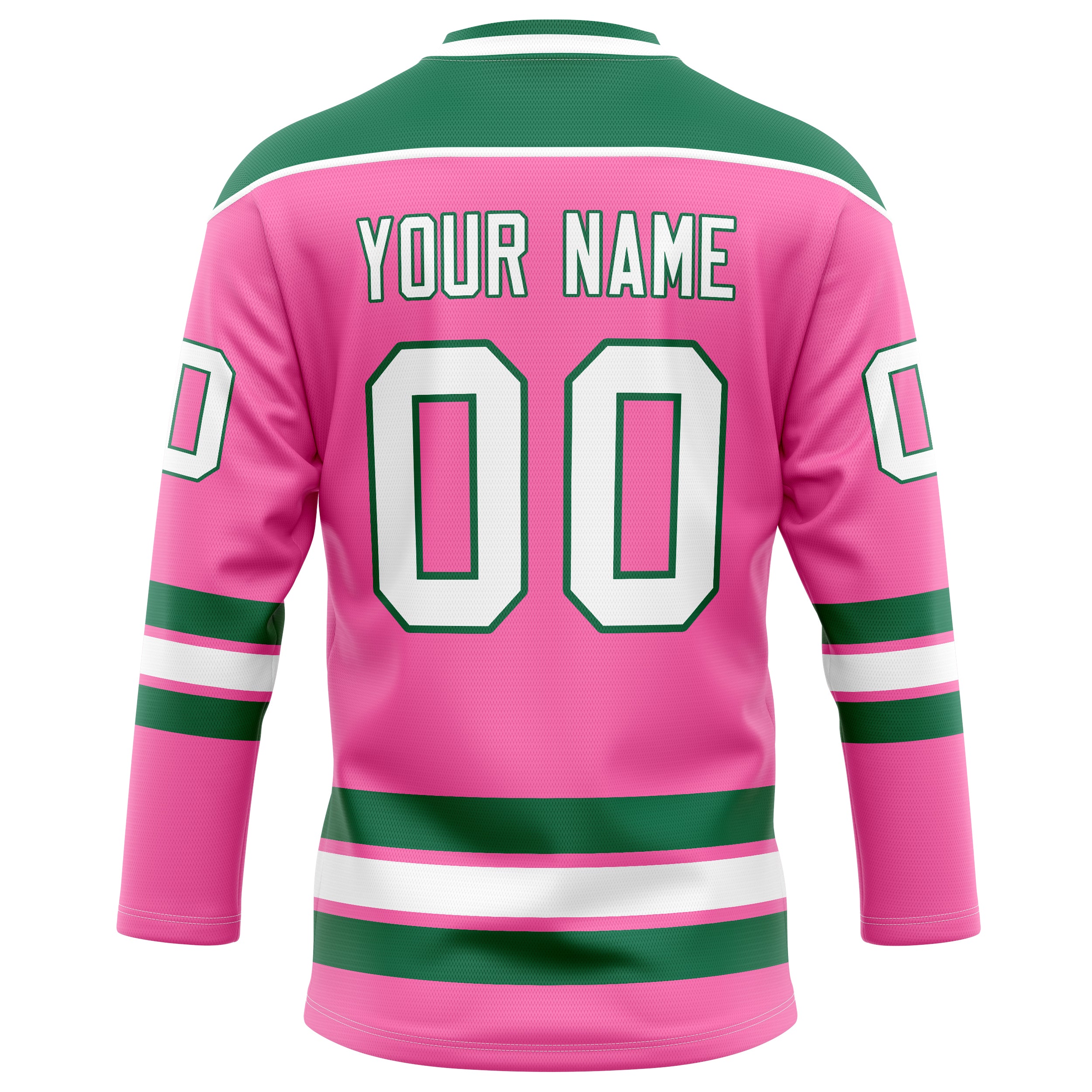 Personalized Pink & Kelly Green Solid Colour Hockey Jersey