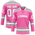 Personalized Pink & Gray Solid Colour Hockey Jersey