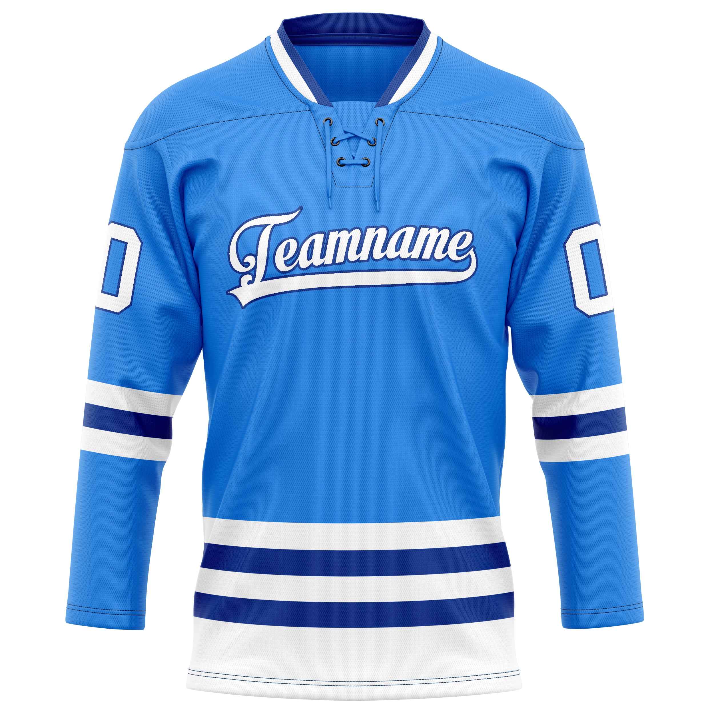 Personalized Powder & Blue Royal Solid Colour Hockey Jersey