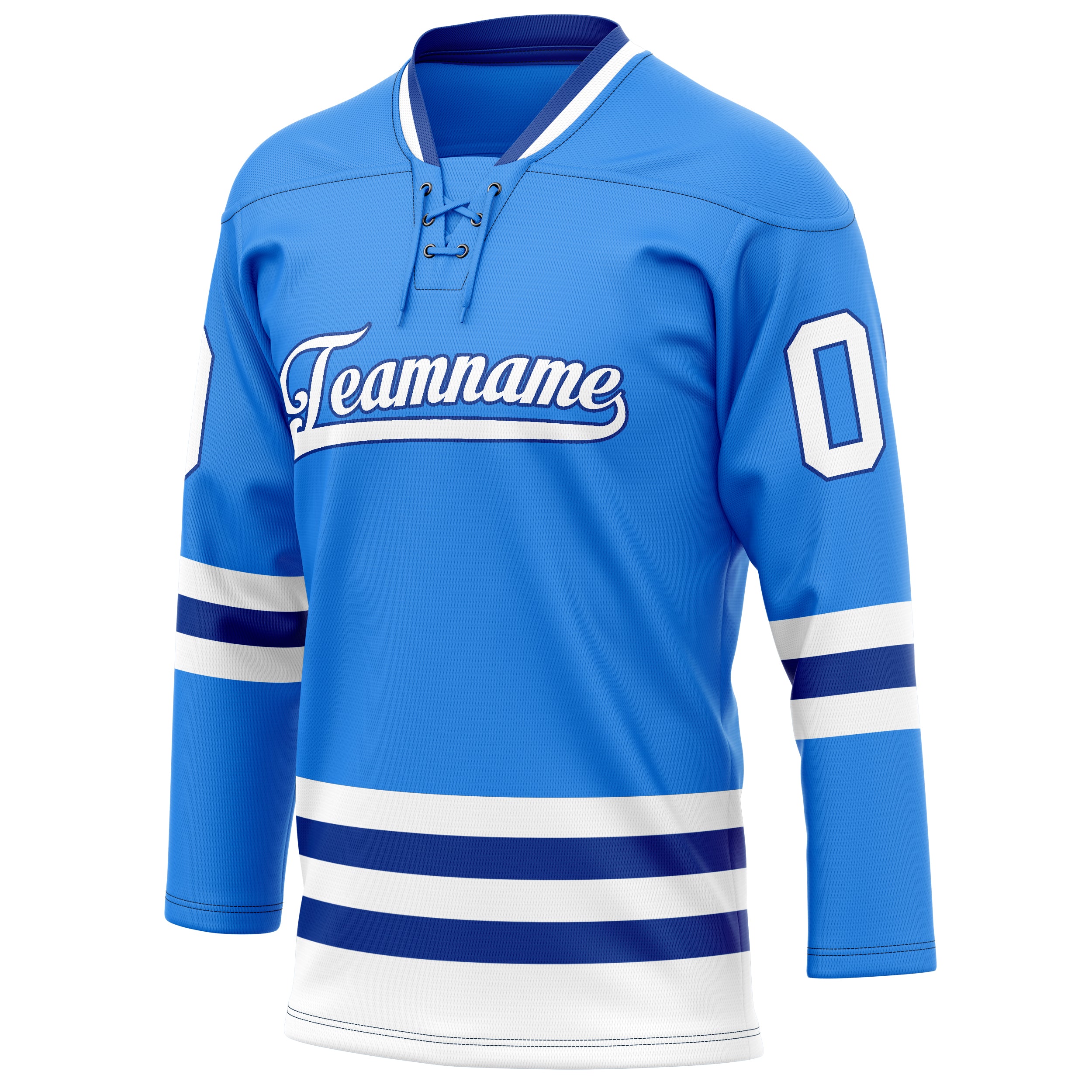 Personalized Powder & Blue Royal Solid Colour Hockey Jersey