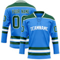 Personalized Powder & Blue Kelly Green Solid Colour Hockey Jersey