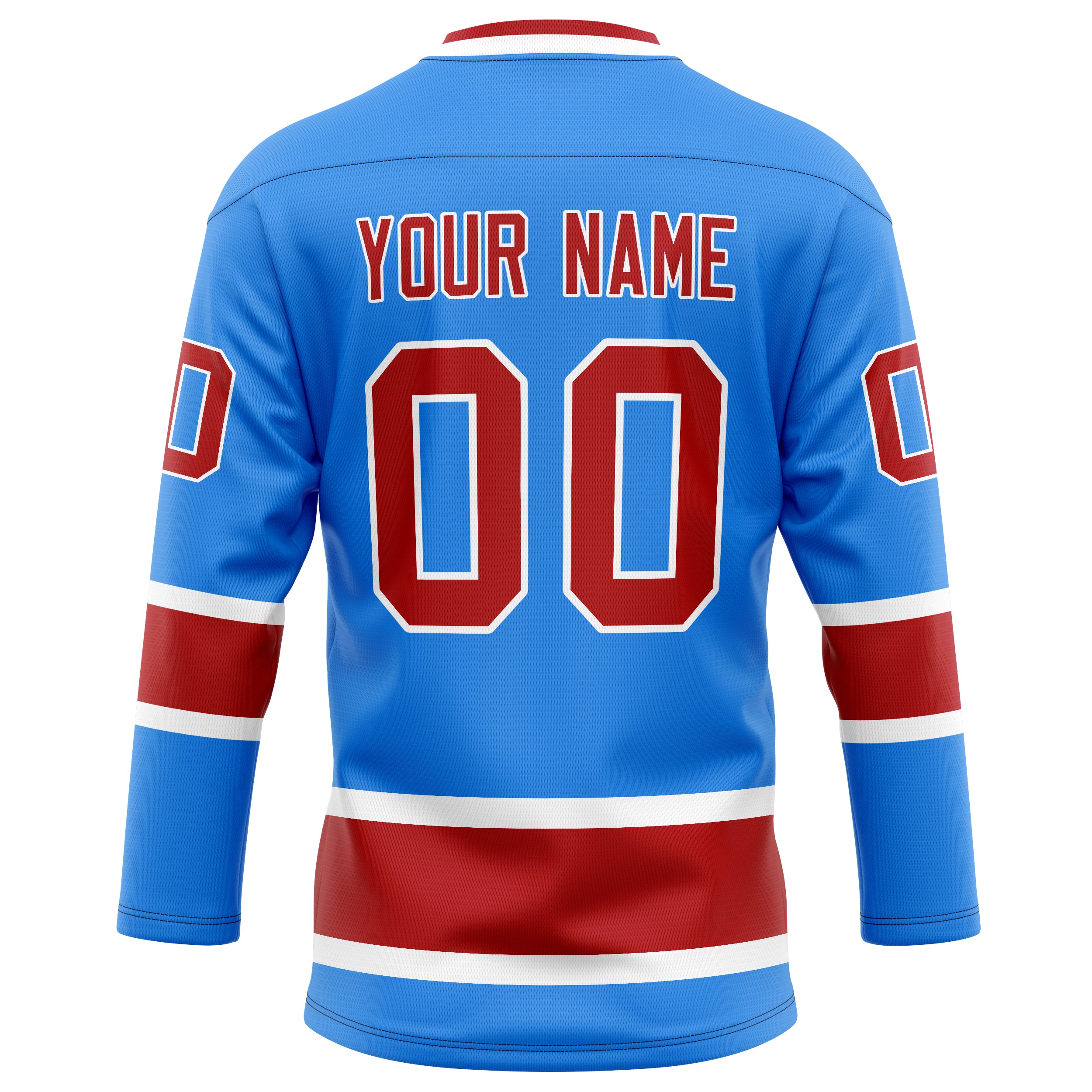 Personalized Powder & Blue Maroon Solid Colour Hockey Jersey