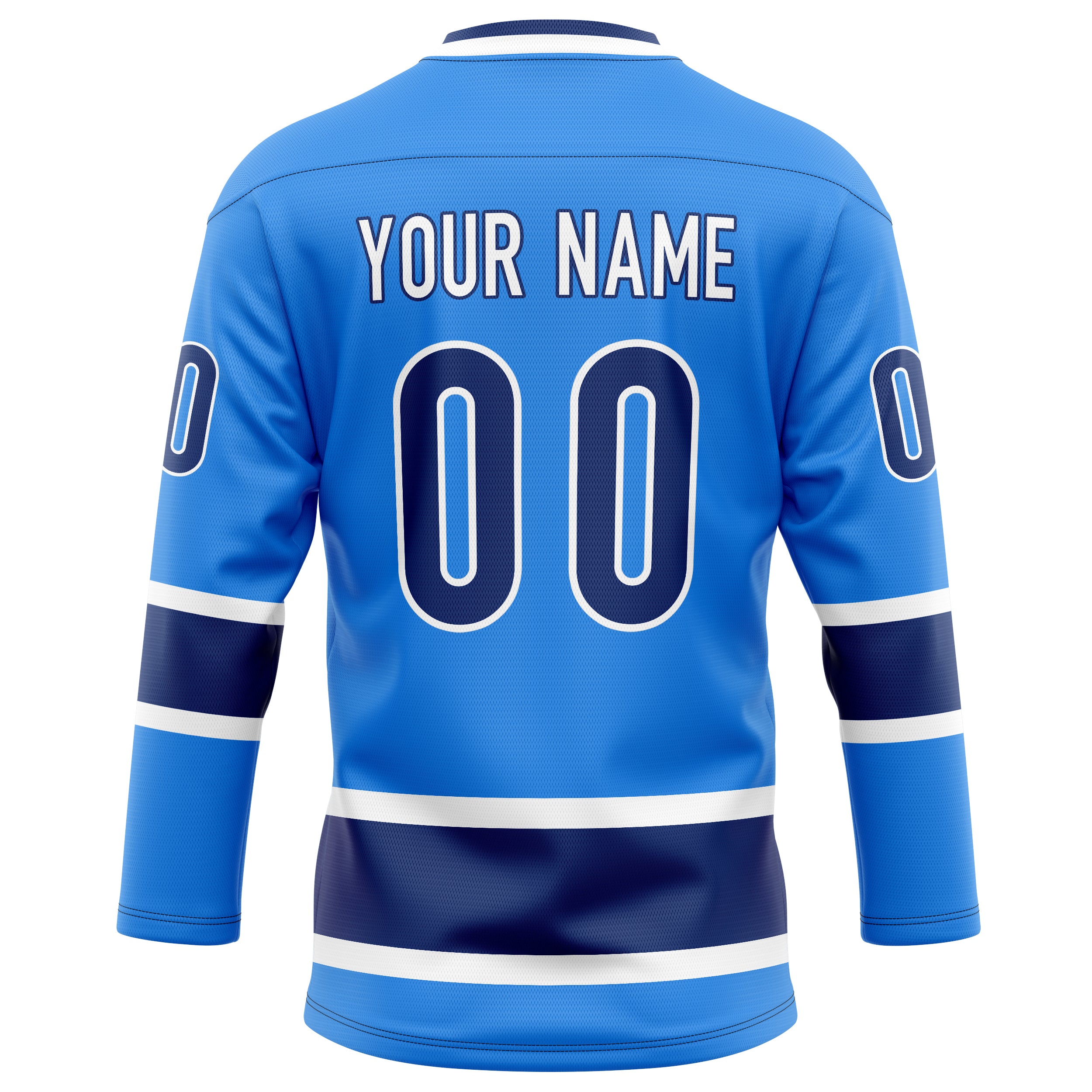Personalized Powder & Blue Navy Solid Colour Hockey Jersey