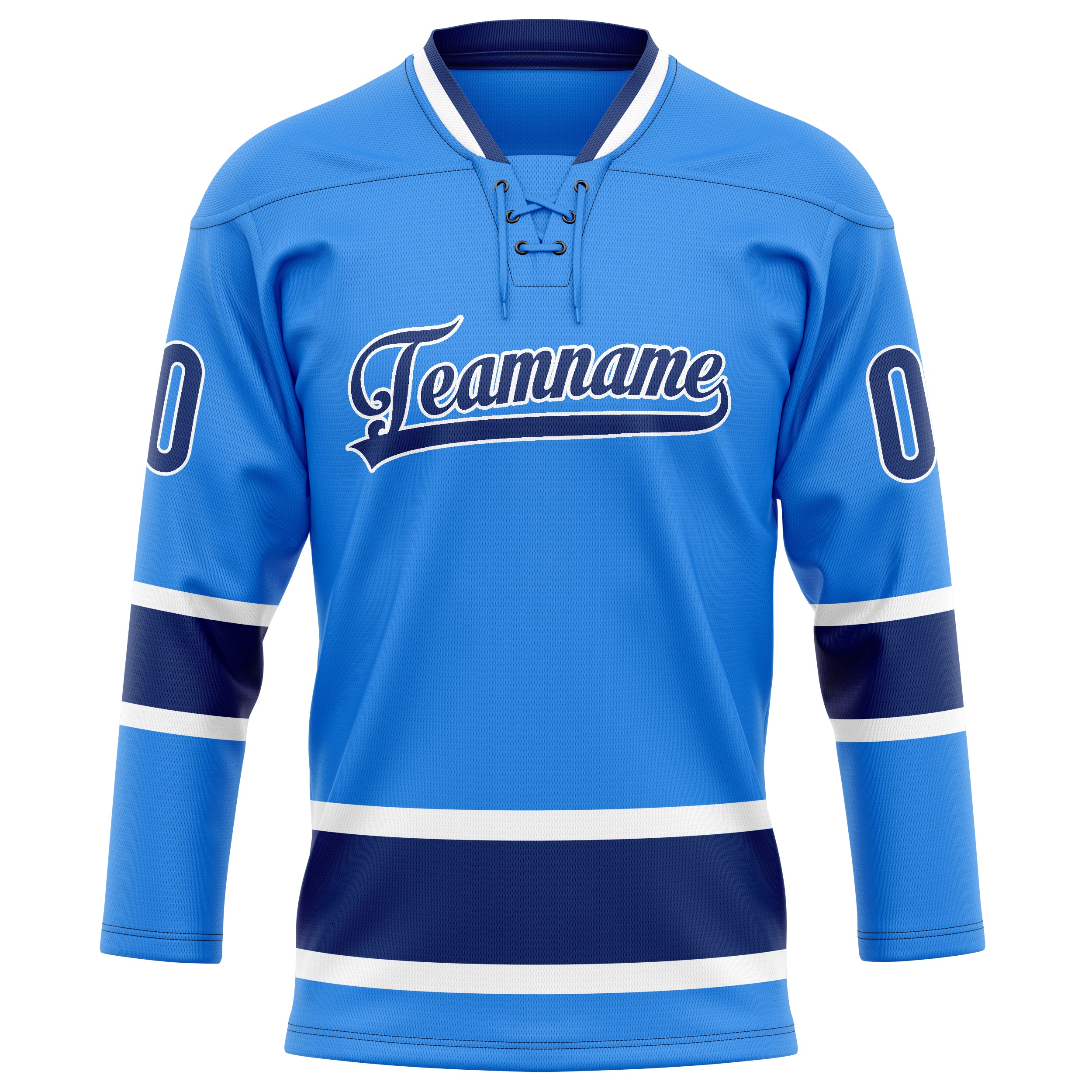 Personalized Powder & Blue Navy Solid Colour Hockey Jersey