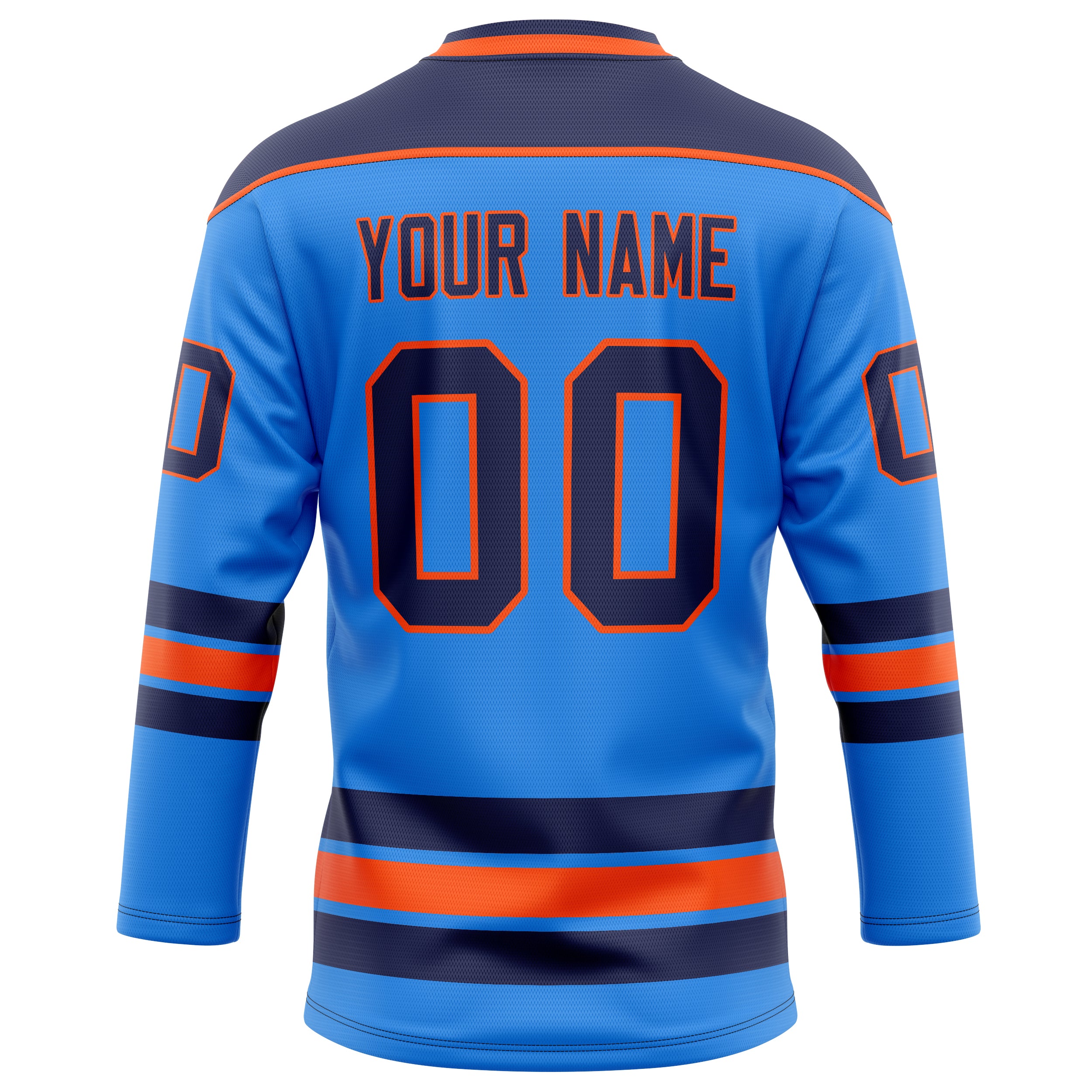 Personalized Powder & Blue Navy Solid Colour Hockey Jersey