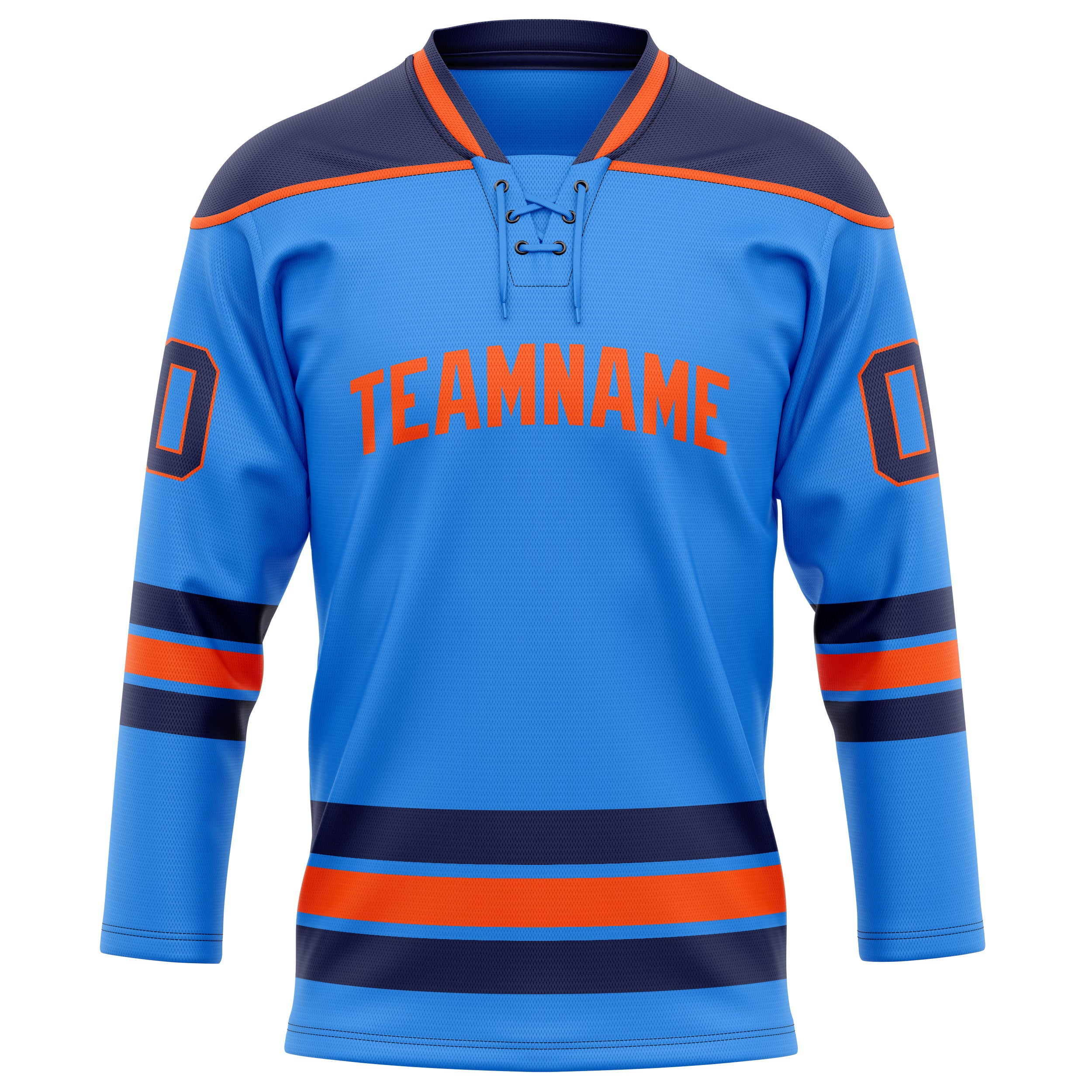 Personalized Powder & Blue Navy Solid Colour Hockey Jersey