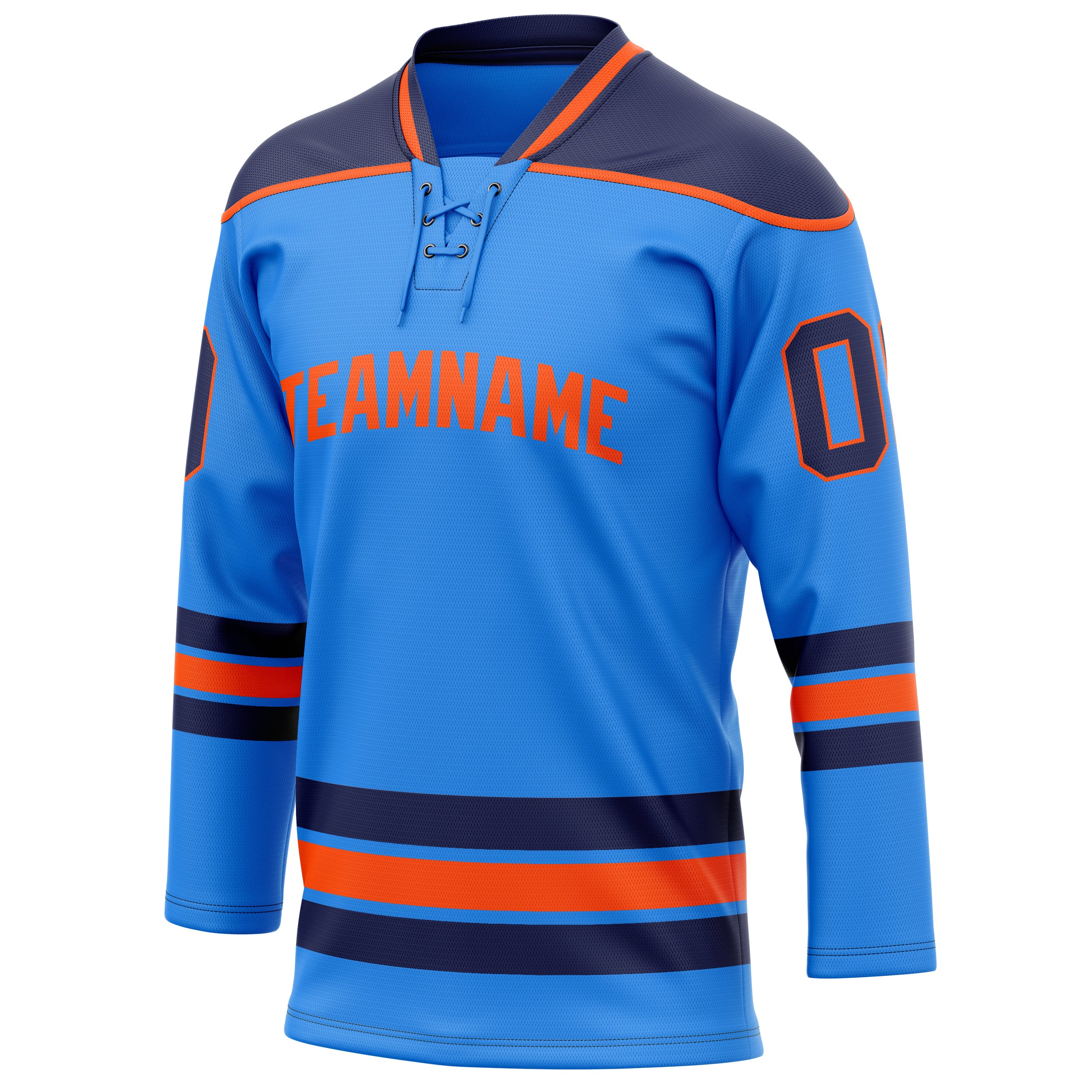 Personalized Powder & Blue Navy Solid Colour Hockey Jersey