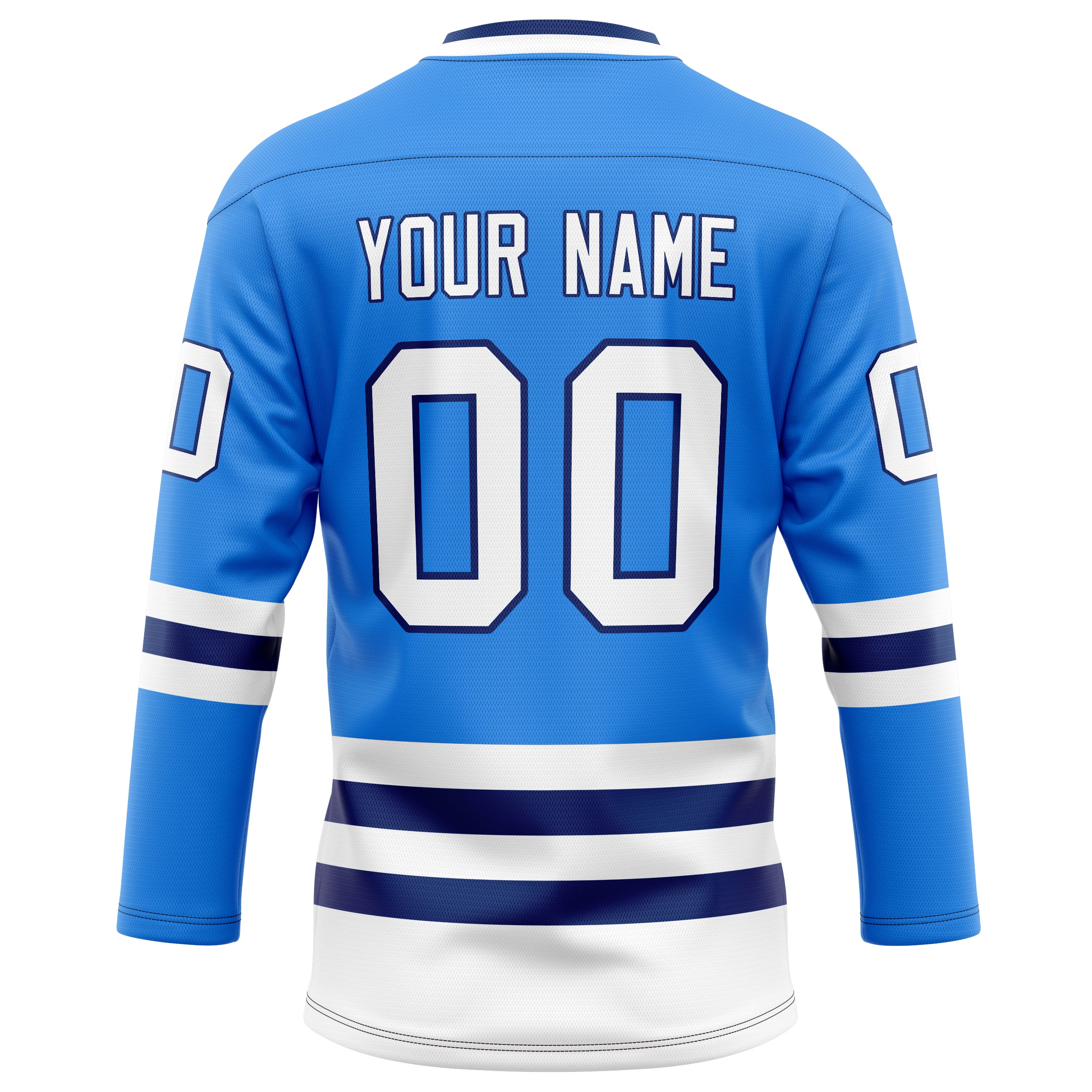 Personalized Powder & Blue Navy Solid Colour Hockey Jersey