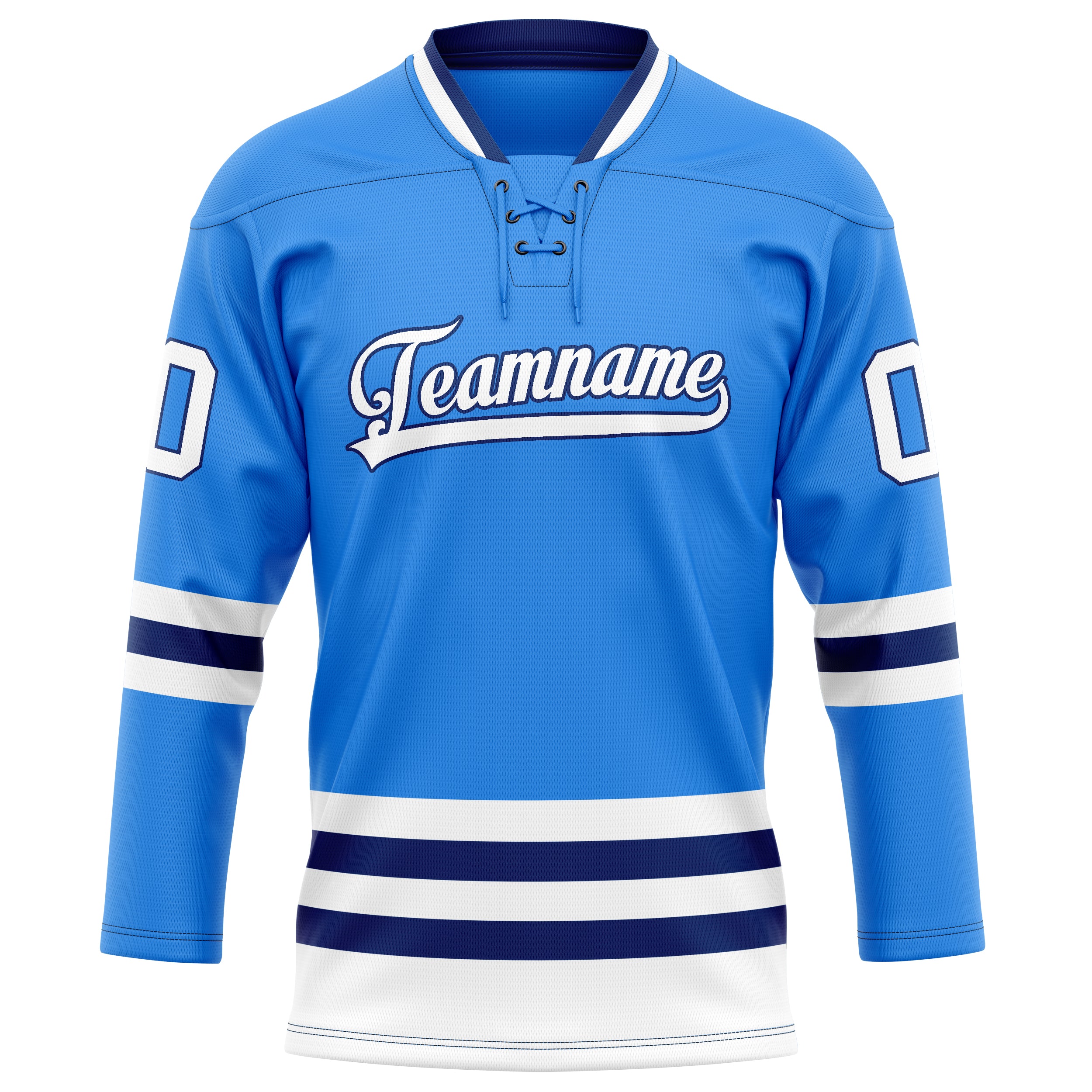 Personalized Powder & Blue Navy Solid Colour Hockey Jersey