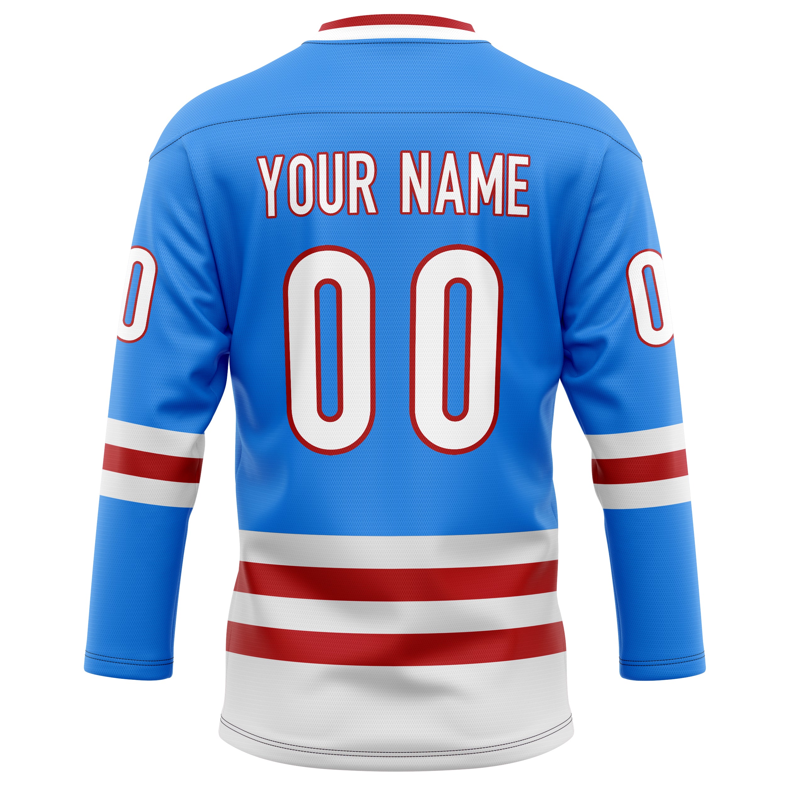 Personalized Powder & Blue Maroon Solid Colour Hockey Jersey
