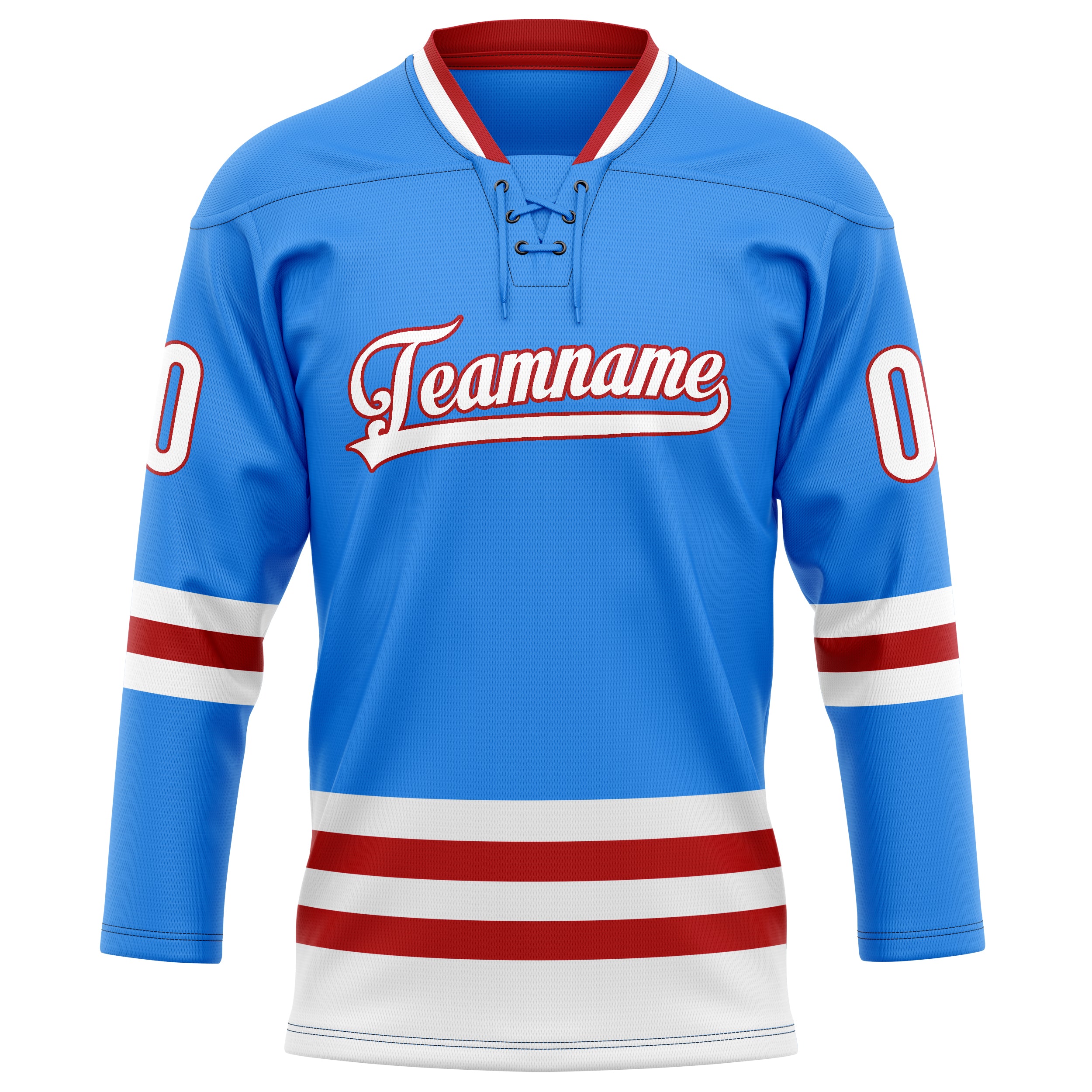 Personalized Powder & Blue Maroon Solid Colour Hockey Jersey