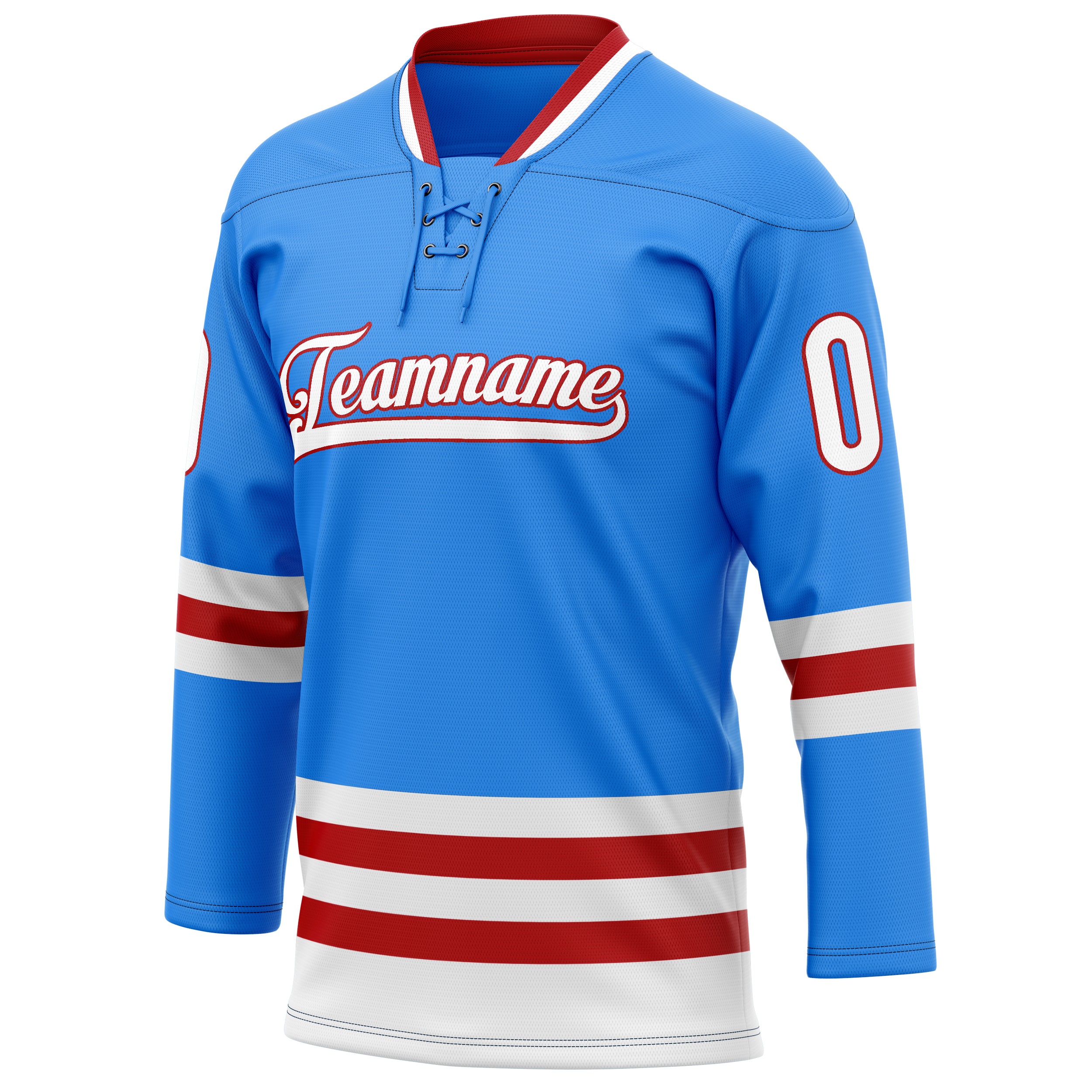 Personalized Powder & Blue Maroon Solid Colour Hockey Jersey
