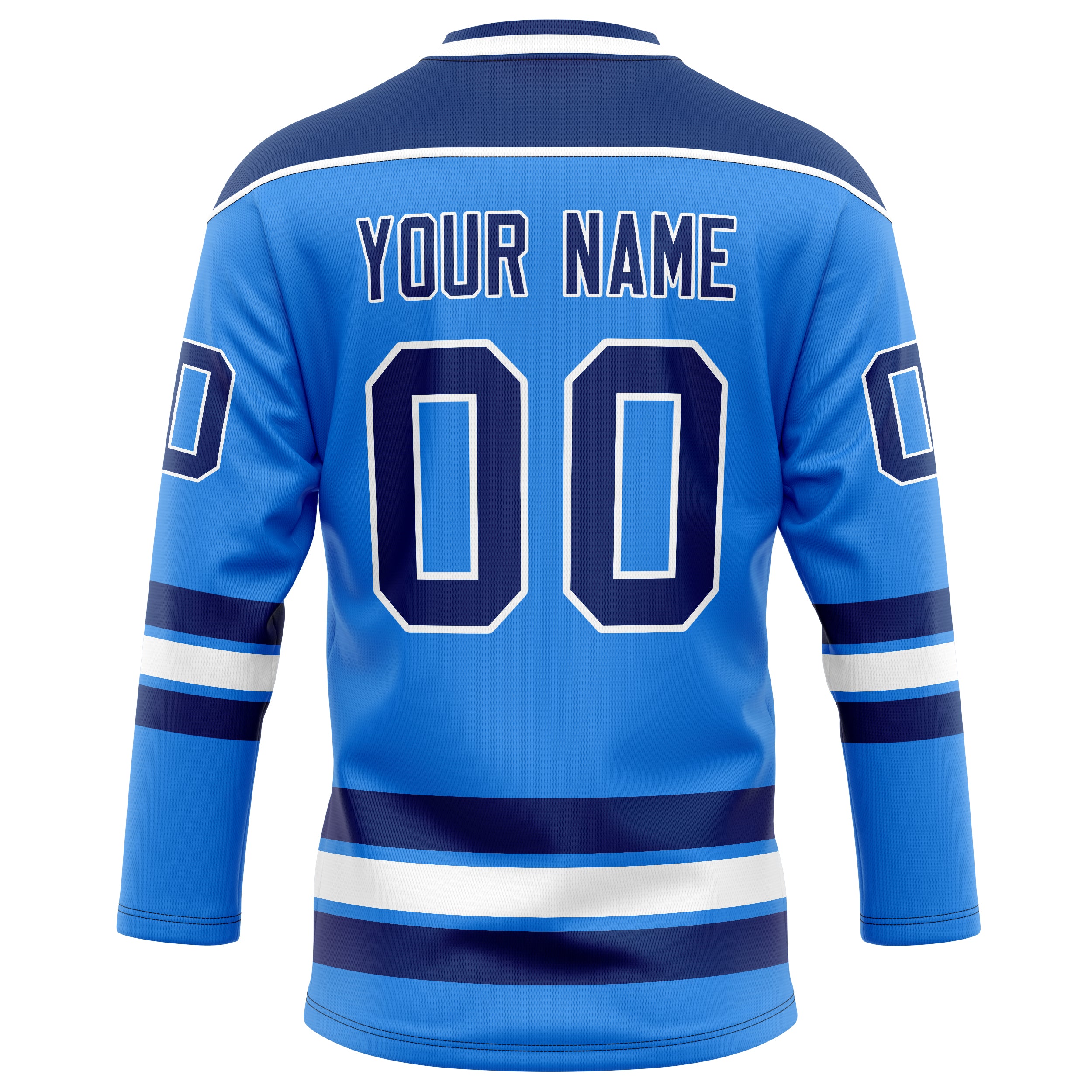 Personalized Powder & Blue Navy Solid Colour Hockey Jersey