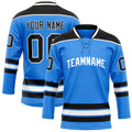 Personalized Powder & Blue Black Solid Colour Hockey Jersey