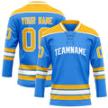 Personalized Powder & Blue Gold Solid Colour Hockey Jersey