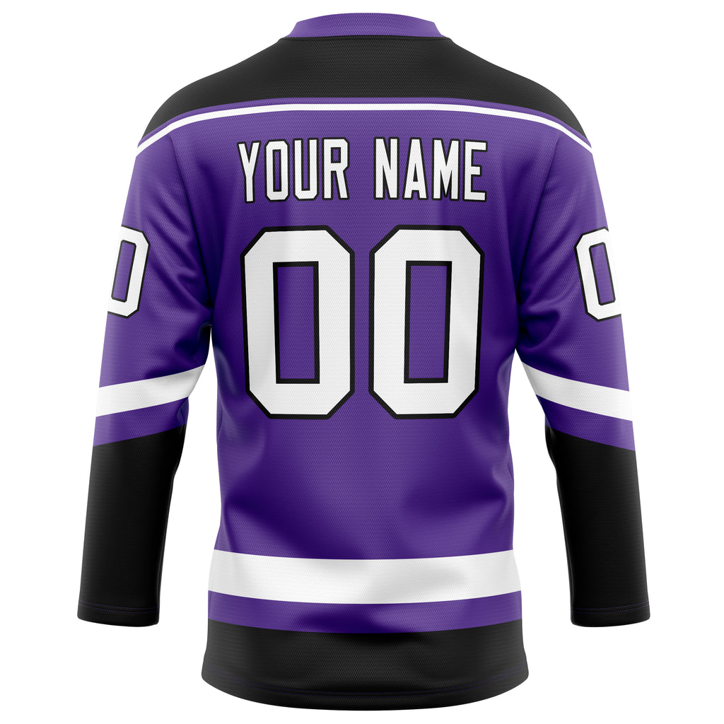 Personalized Purple & Black Solid Colour Hockey Jersey