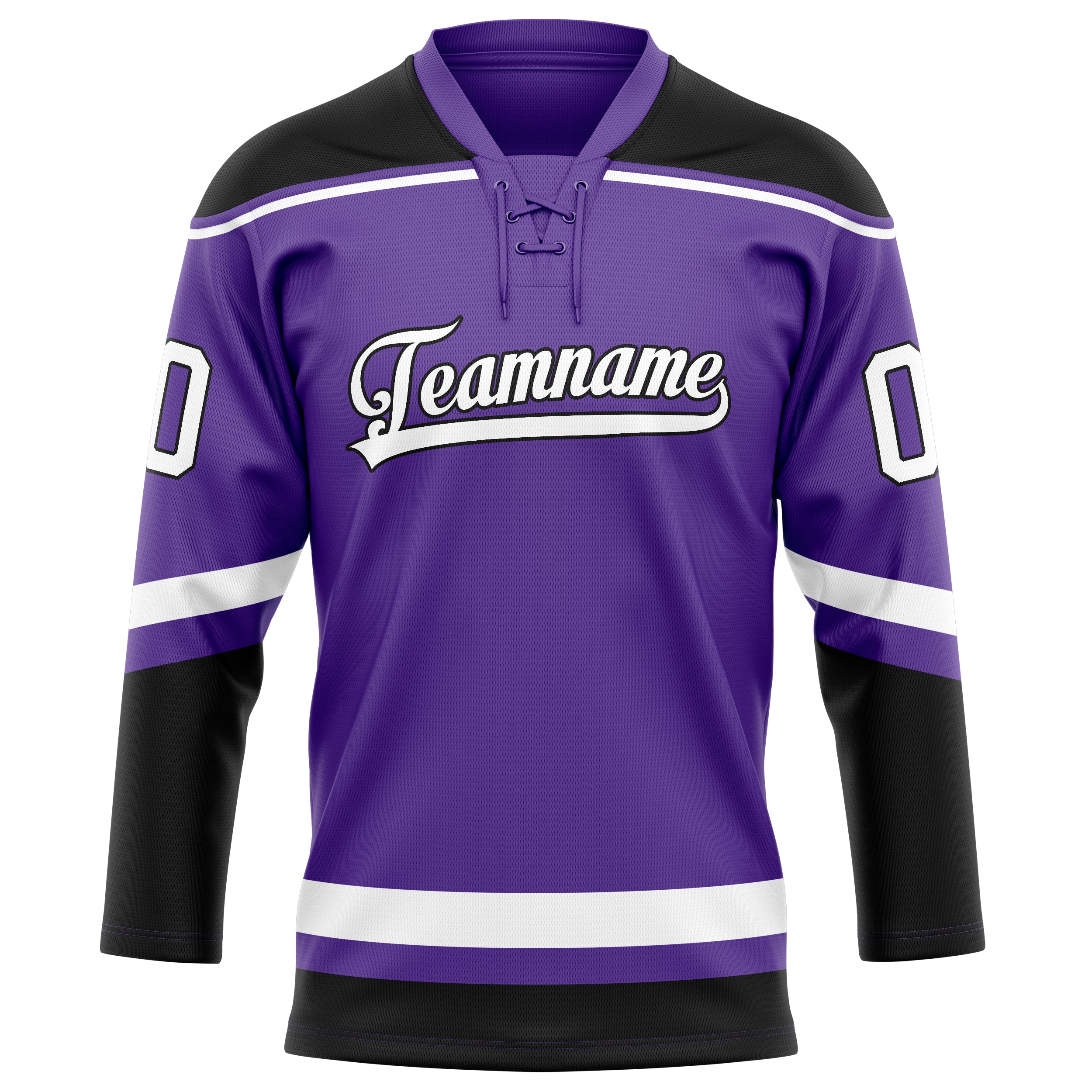 Personalized Purple & Black Solid Colour Hockey Jersey