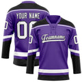 Personalized Purple & Black Solid Colour Hockey Jersey