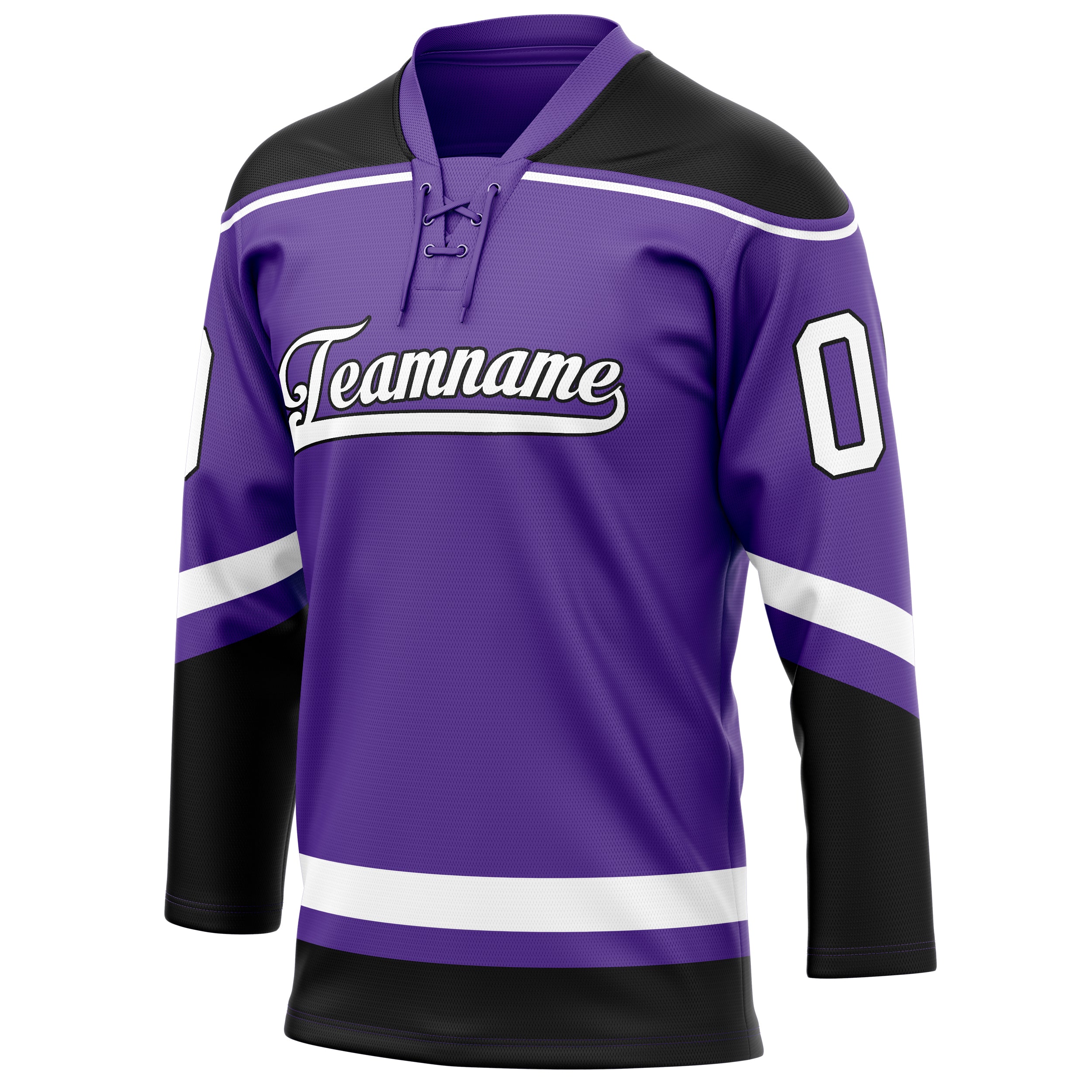 Personalized Purple & Black Solid Colour Hockey Jersey