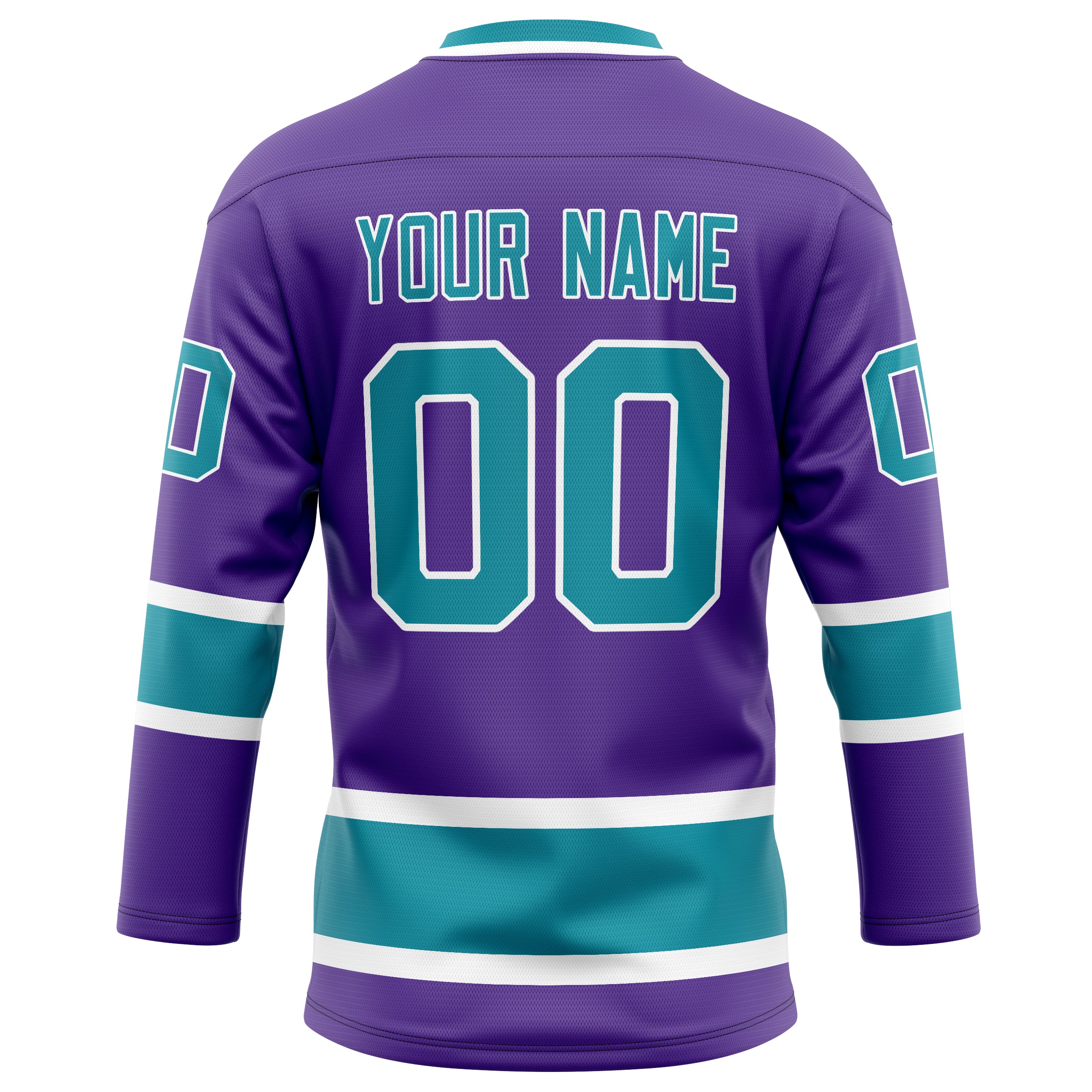 Personalized Purple & Teal Solid Colour Hockey Jersey