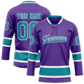 Personalized Purple & Teal Solid Colour Hockey Jersey