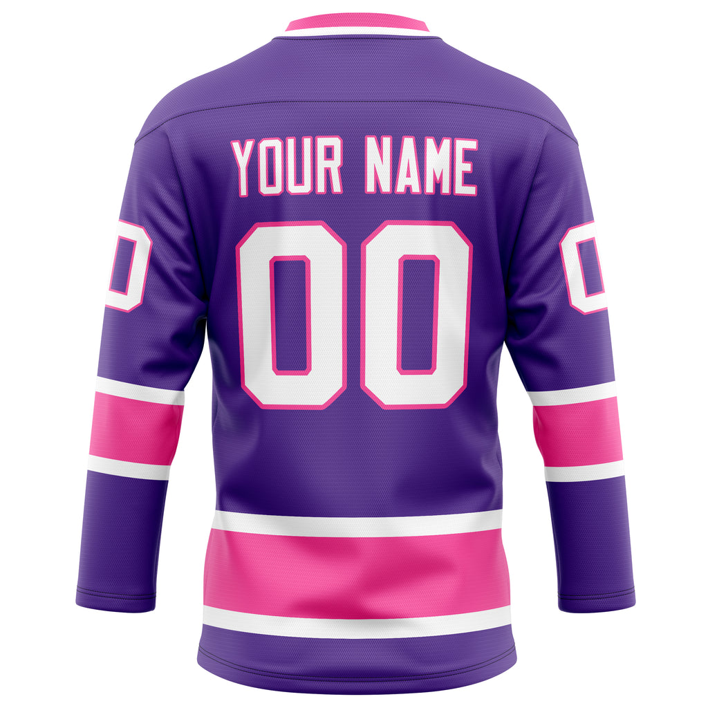 Personalized Purple & Pink Solid Colour Hockey Jersey