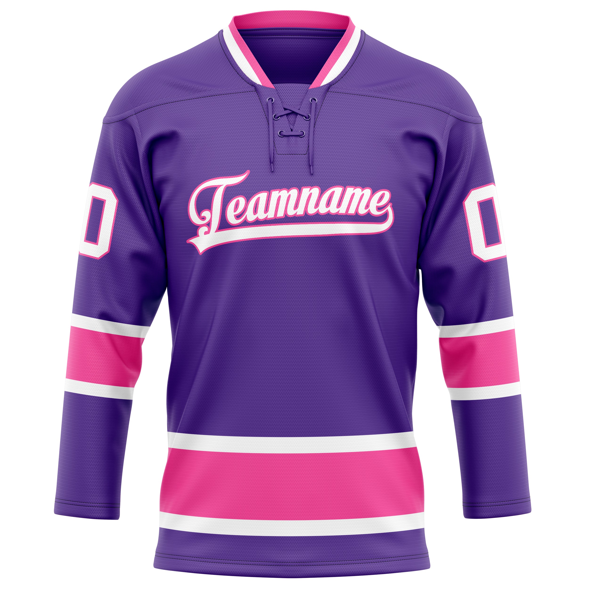 Personalized Purple & Pink Solid Colour Hockey Jersey