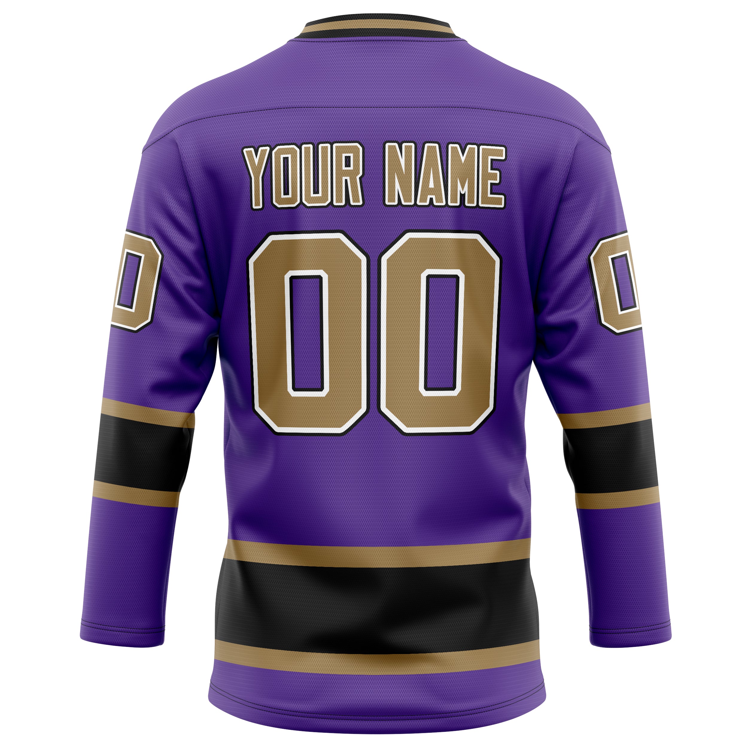 Personalized Purple & Old Gold Solid Colour Hockey Jersey