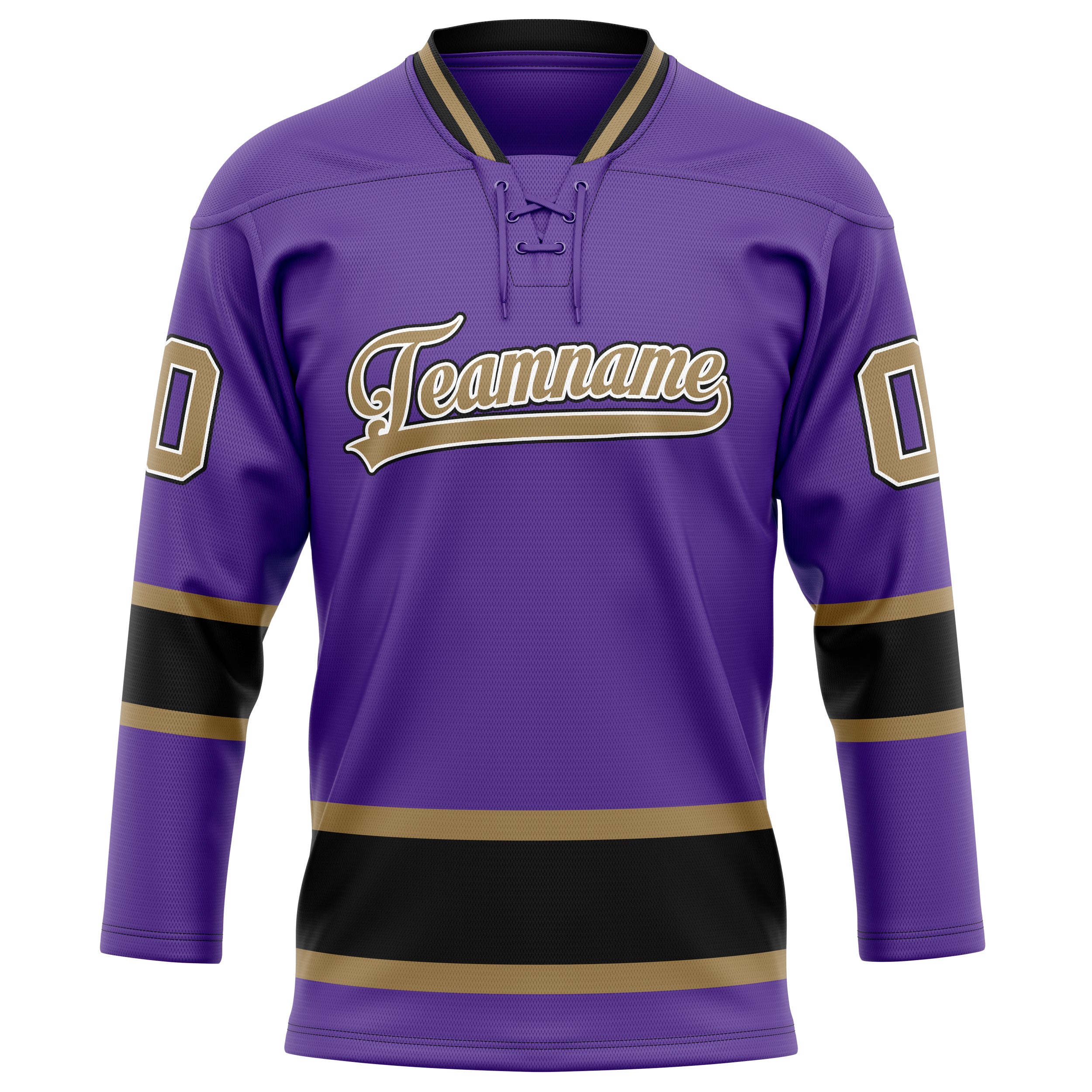 Personalized Purple & Old Gold Solid Colour Hockey Jersey