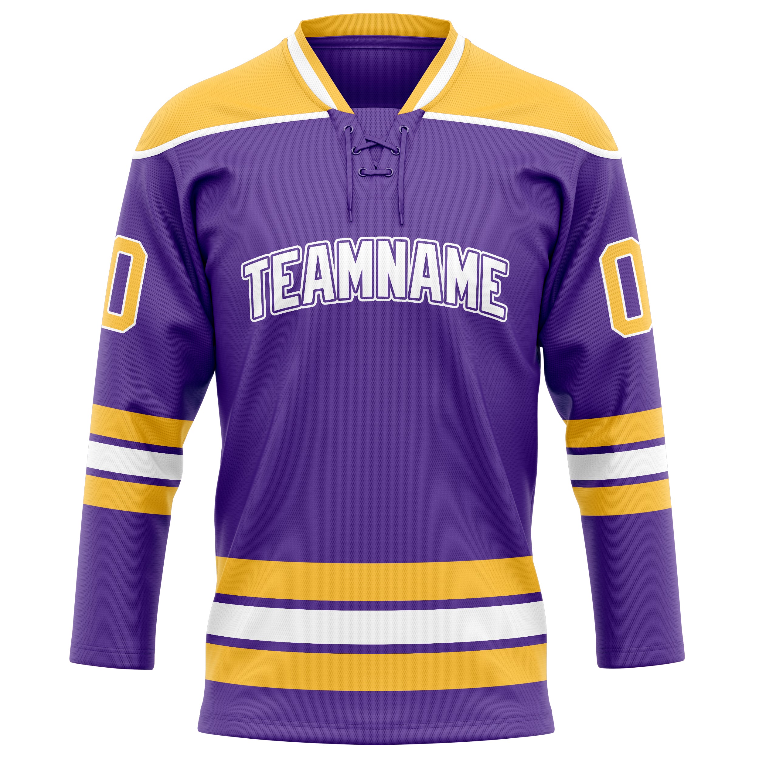 Personalized Purple & Gold Solid Colour Hockey Jersey