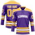 Personalized Purple & Gold Solid Colour Hockey Jersey