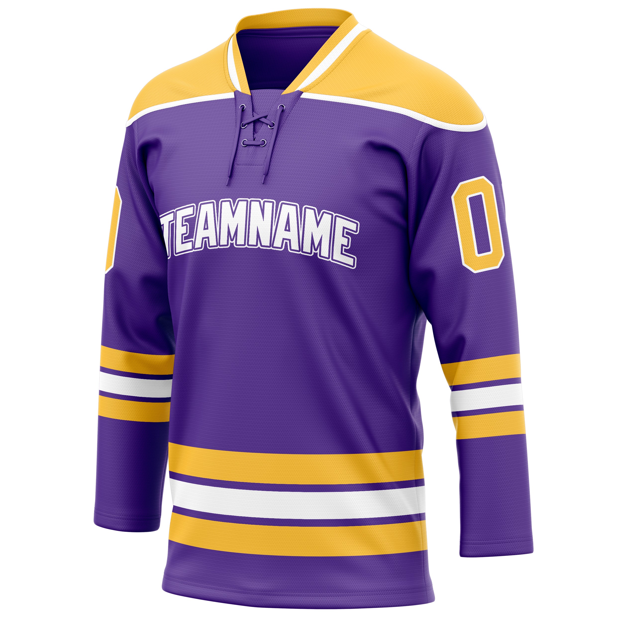 Personalized Purple & Gold Solid Colour Hockey Jersey