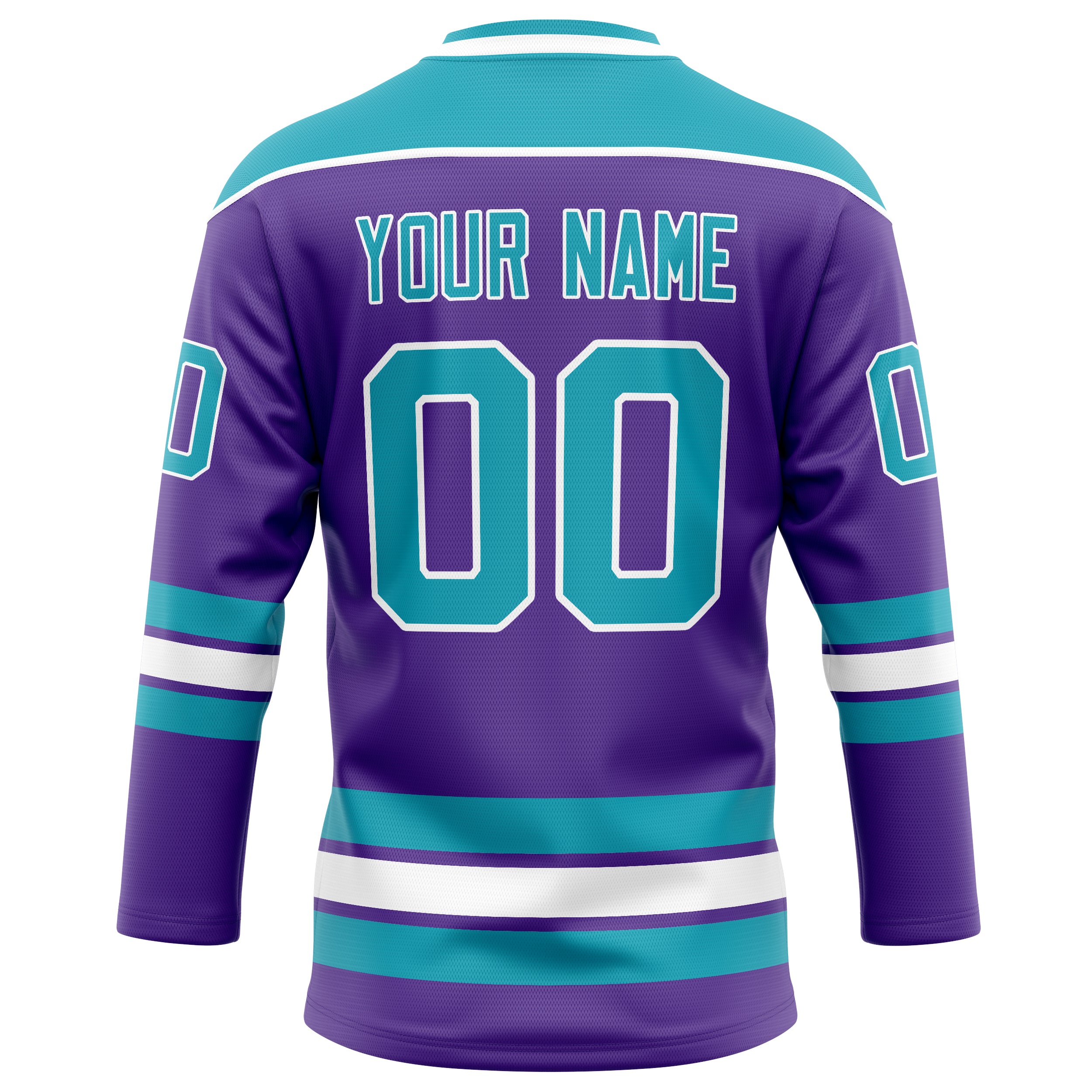 Personalized Purple & Teal Solid Colour Hockey Jersey