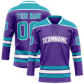 Personalized Purple & Teal Solid Colour Hockey Jersey