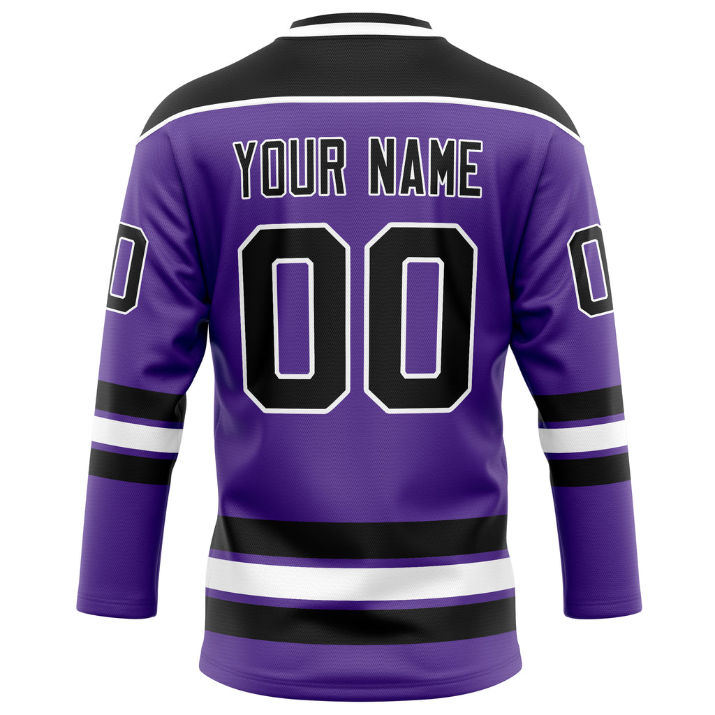 Personalized Purple & Black Solid Colour Hockey Jersey