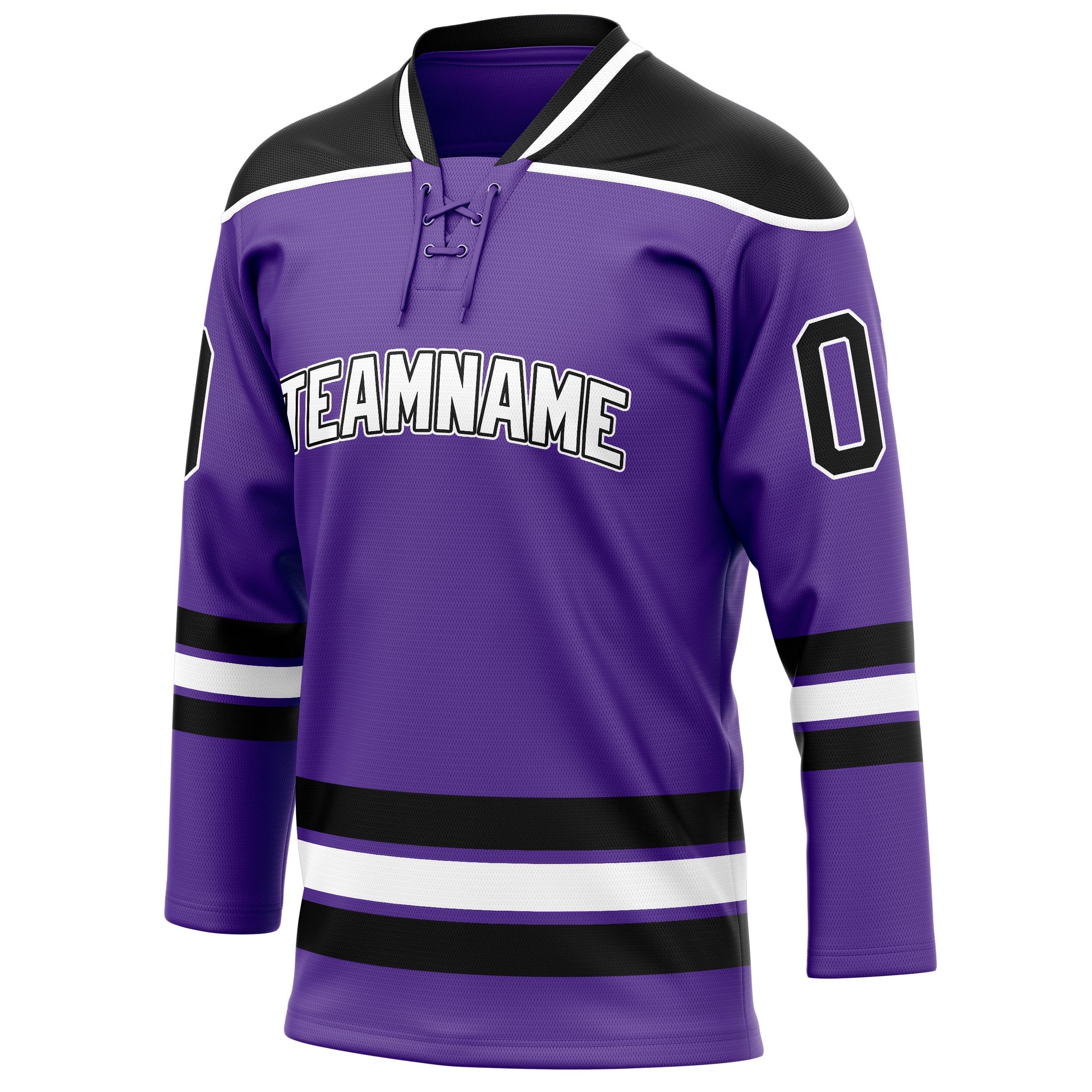 Personalized Purple & Black Solid Colour Hockey Jersey