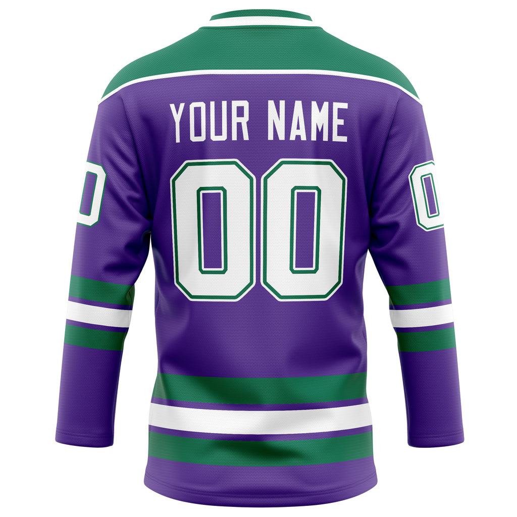 Personalized Purple & Kelly Green Solid Colour Hockey Jersey
