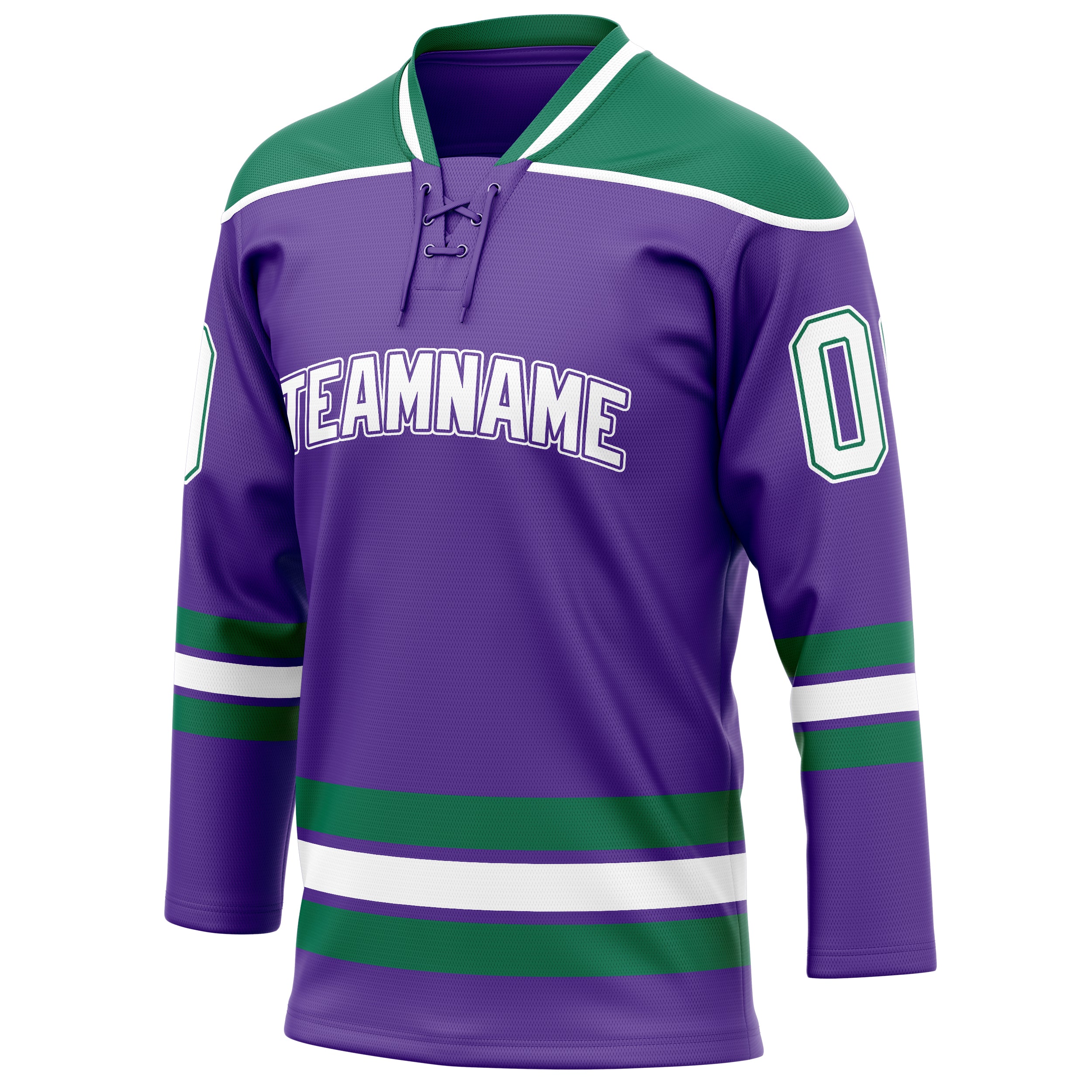 Personalized Purple & Kelly Green Solid Colour Hockey Jersey