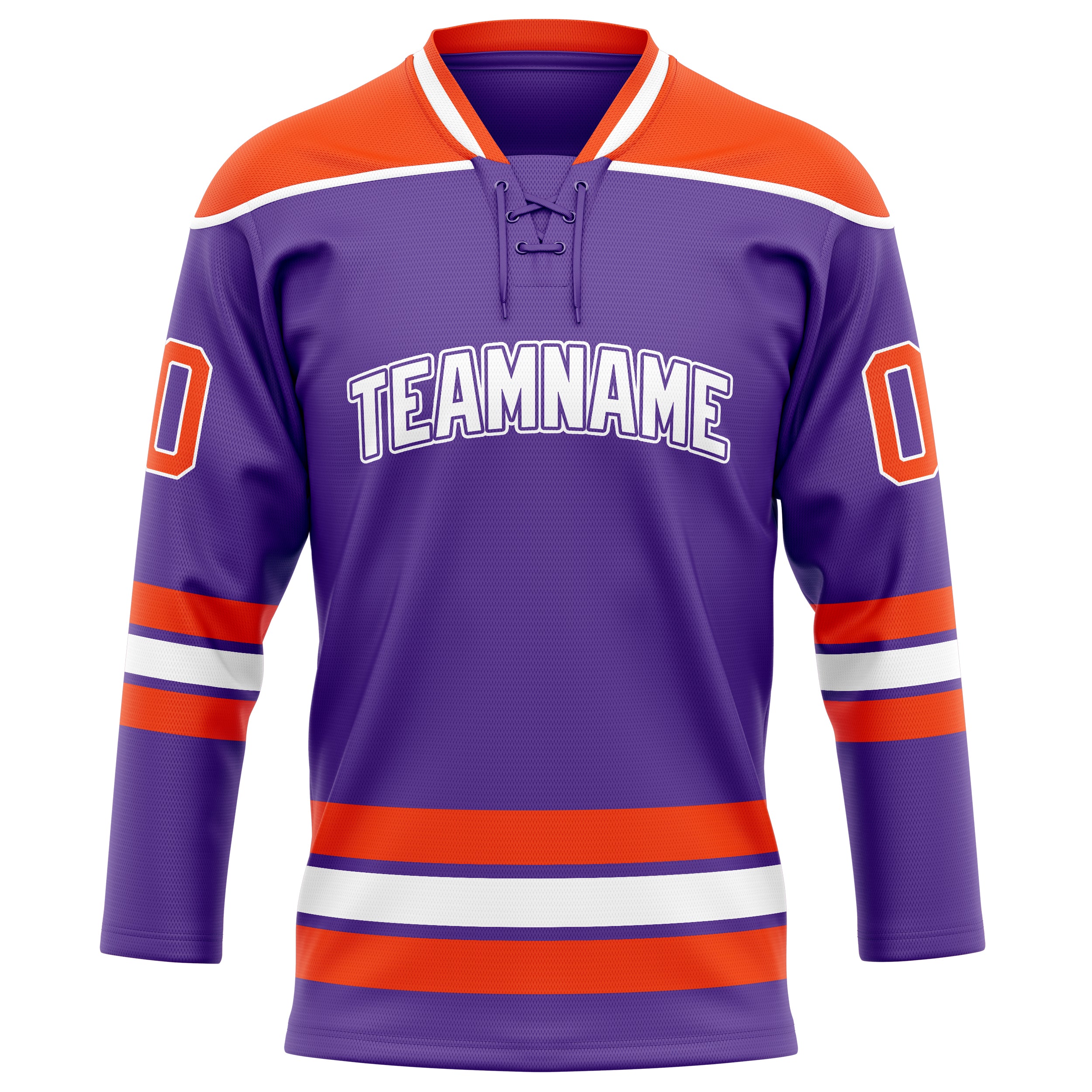 Personalized Purple & Orange Solid Colour Hockey Jersey