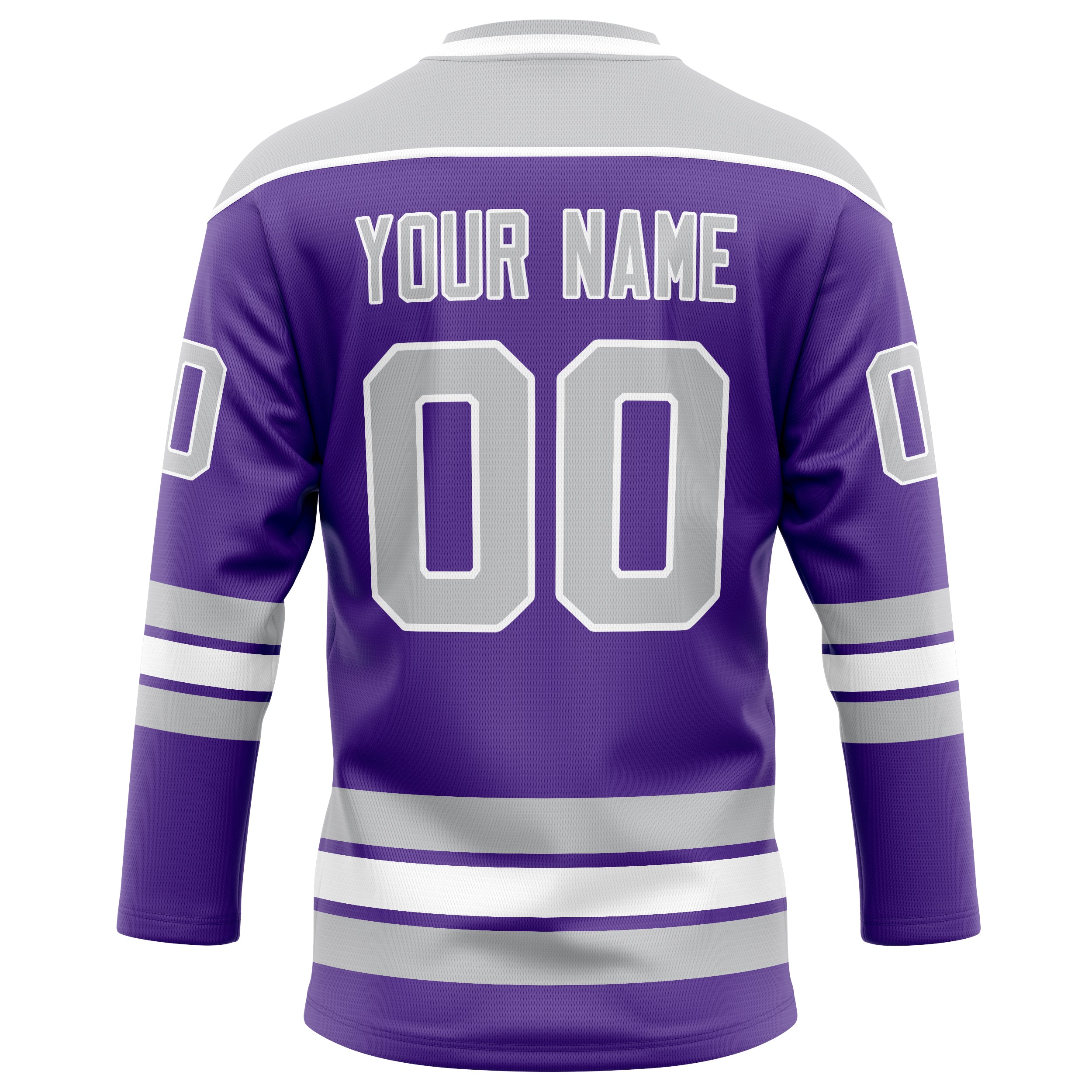 Personalized Purple & Gray Solid Colour Hockey Jersey