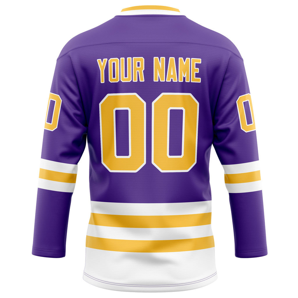 Personalized Purple & Gold Solid Colour Hockey Jersey