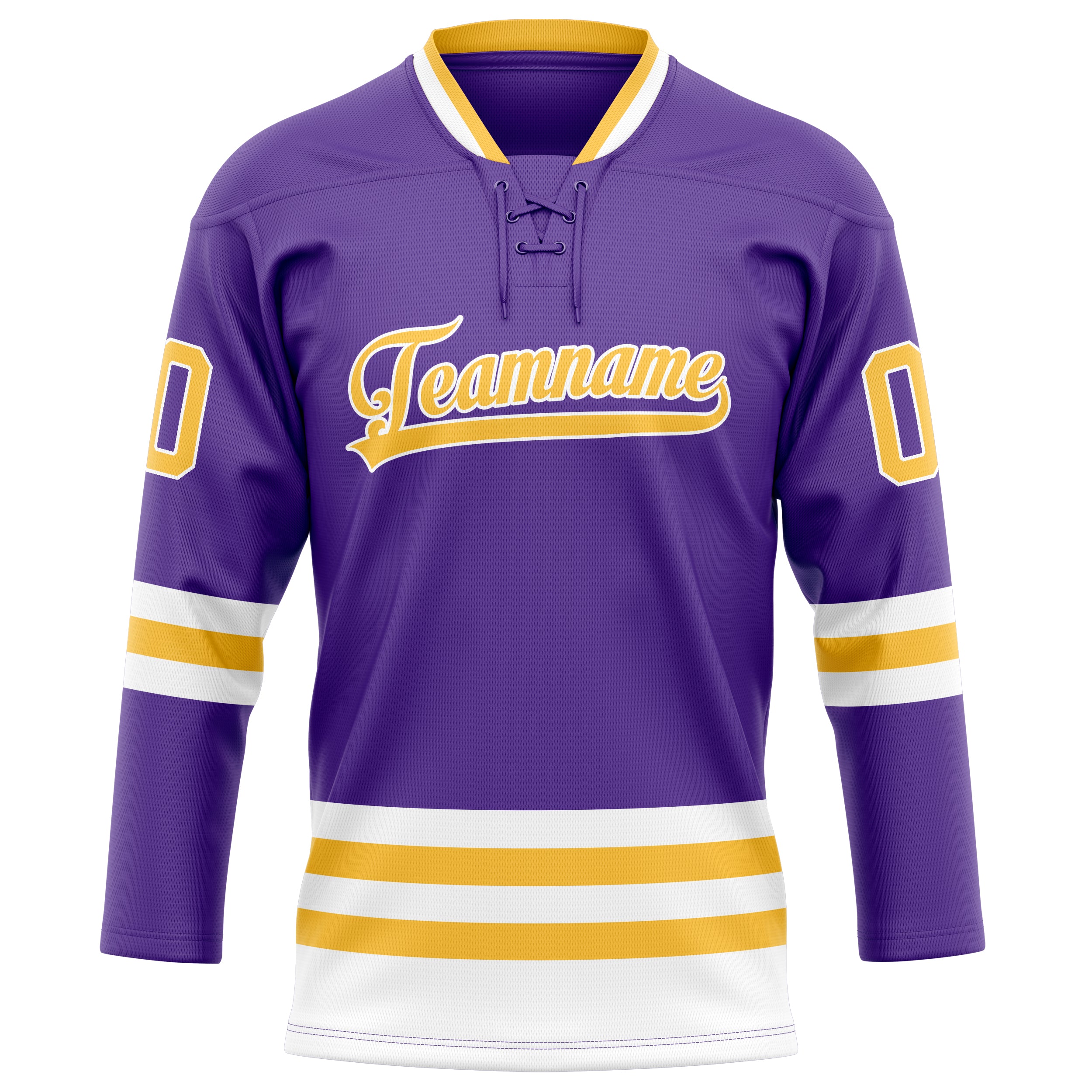 Personalized Purple & Gold Solid Colour Hockey Jersey