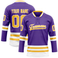 Personalized Purple & Gold Solid Colour Hockey Jersey
