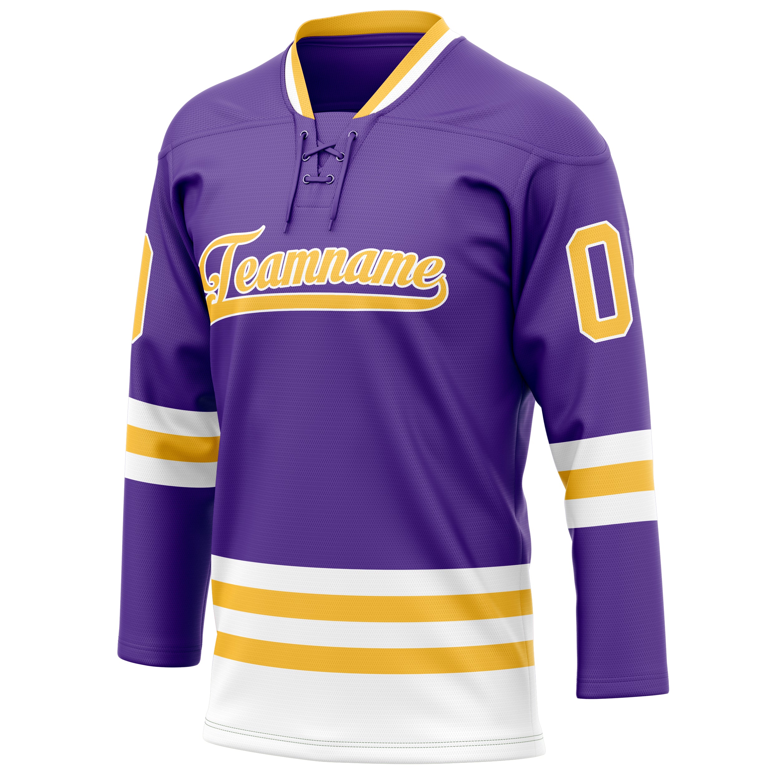 Personalized Purple & Gold Solid Colour Hockey Jersey