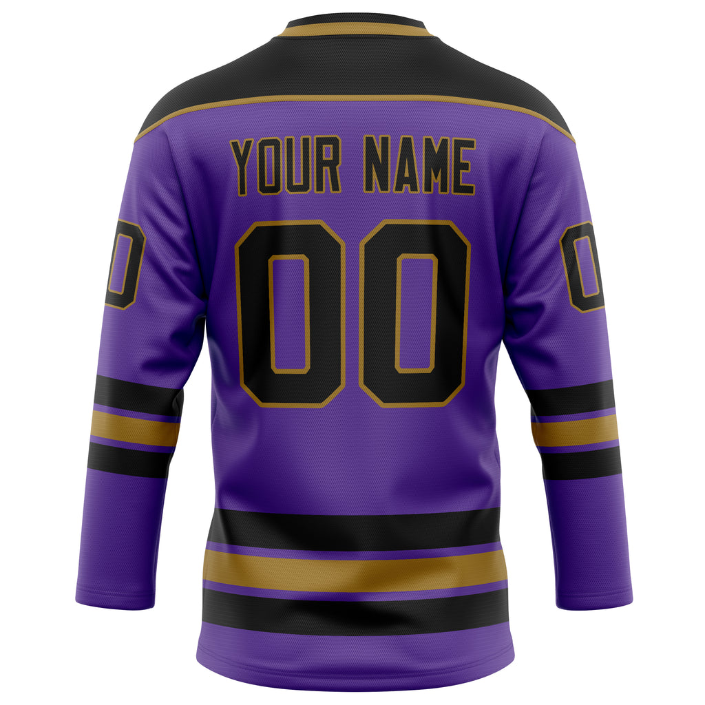 Personalized Purple & Black Solid Colour Hockey Jersey