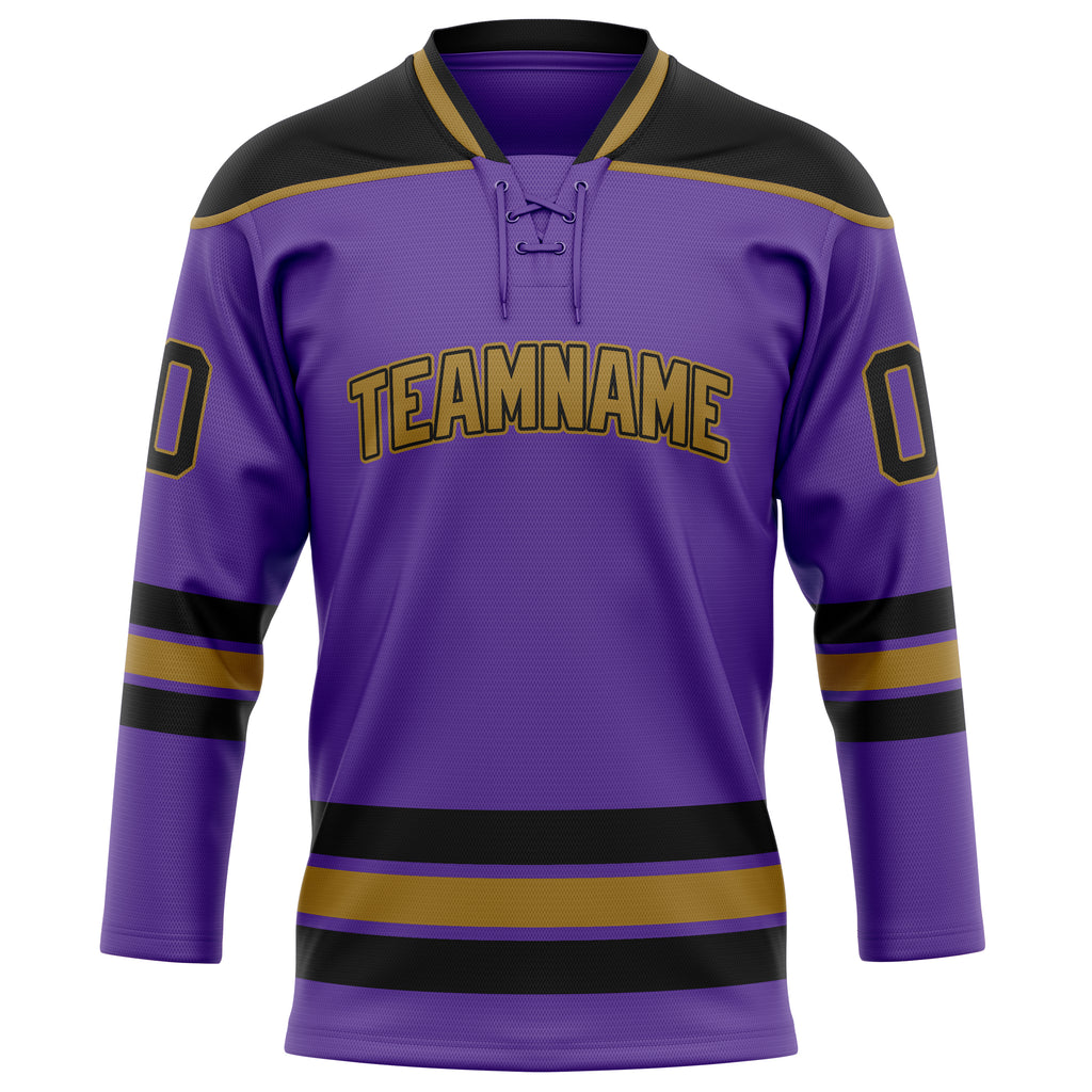 Personalized Purple & Black Solid Colour Hockey Jersey