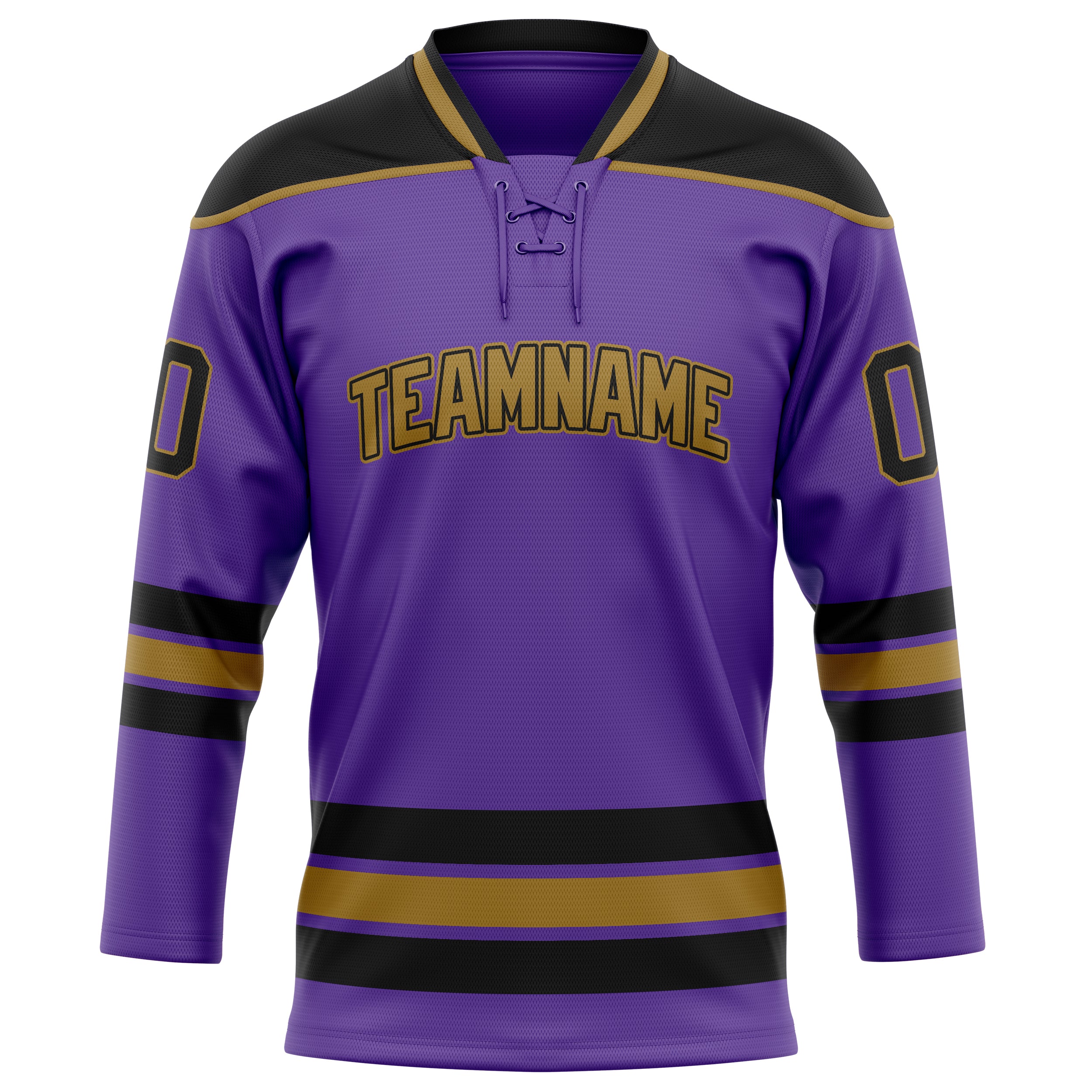 Personalized Purple & Black Solid Colour Hockey Jersey