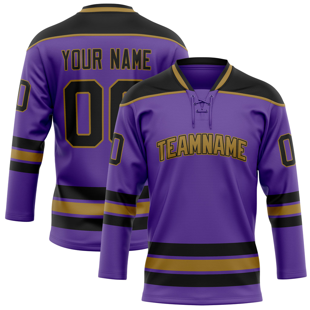Personalized Purple & Black Solid Colour Hockey Jersey
